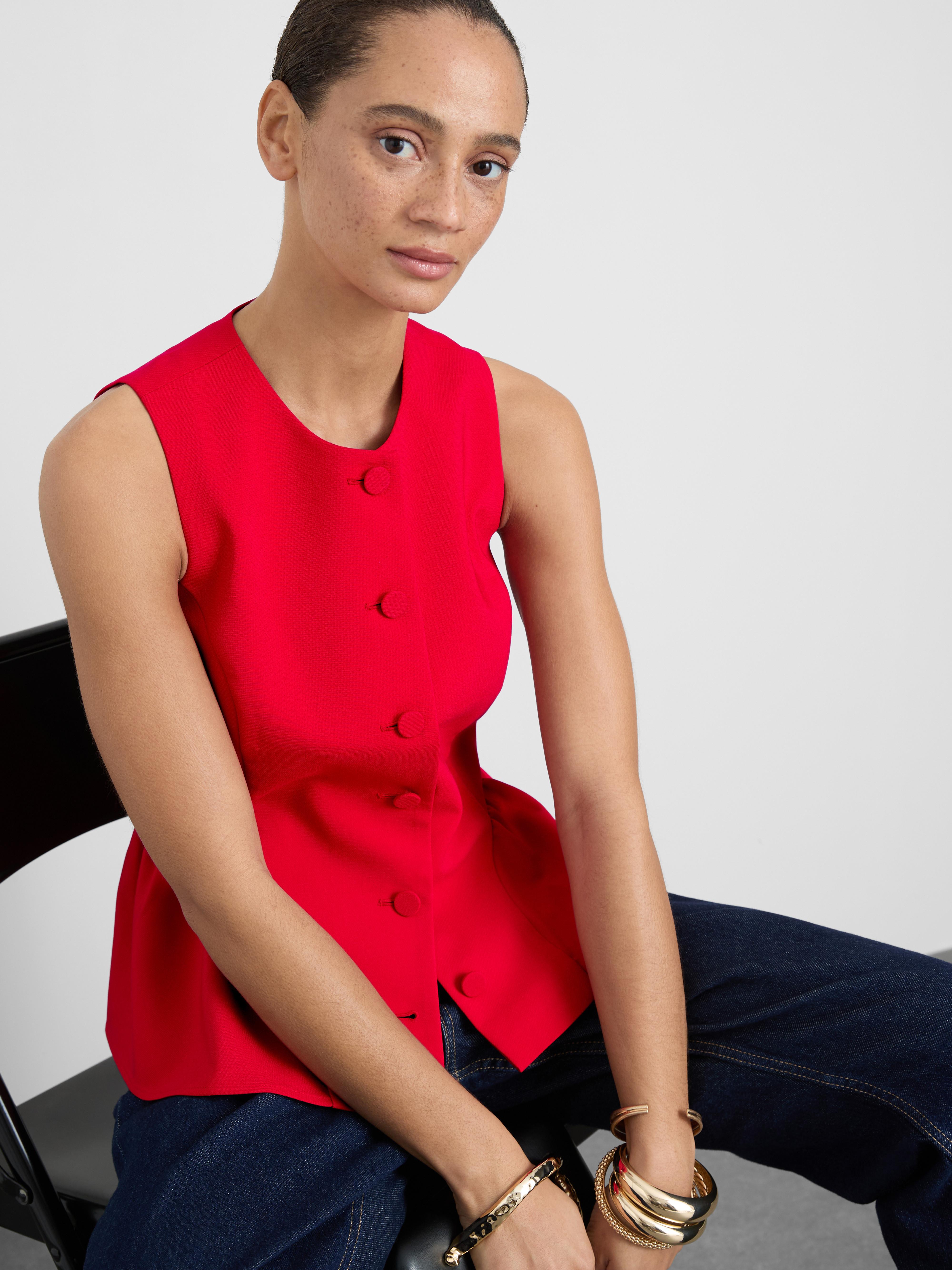 Round Neck Peplum Waistcoat