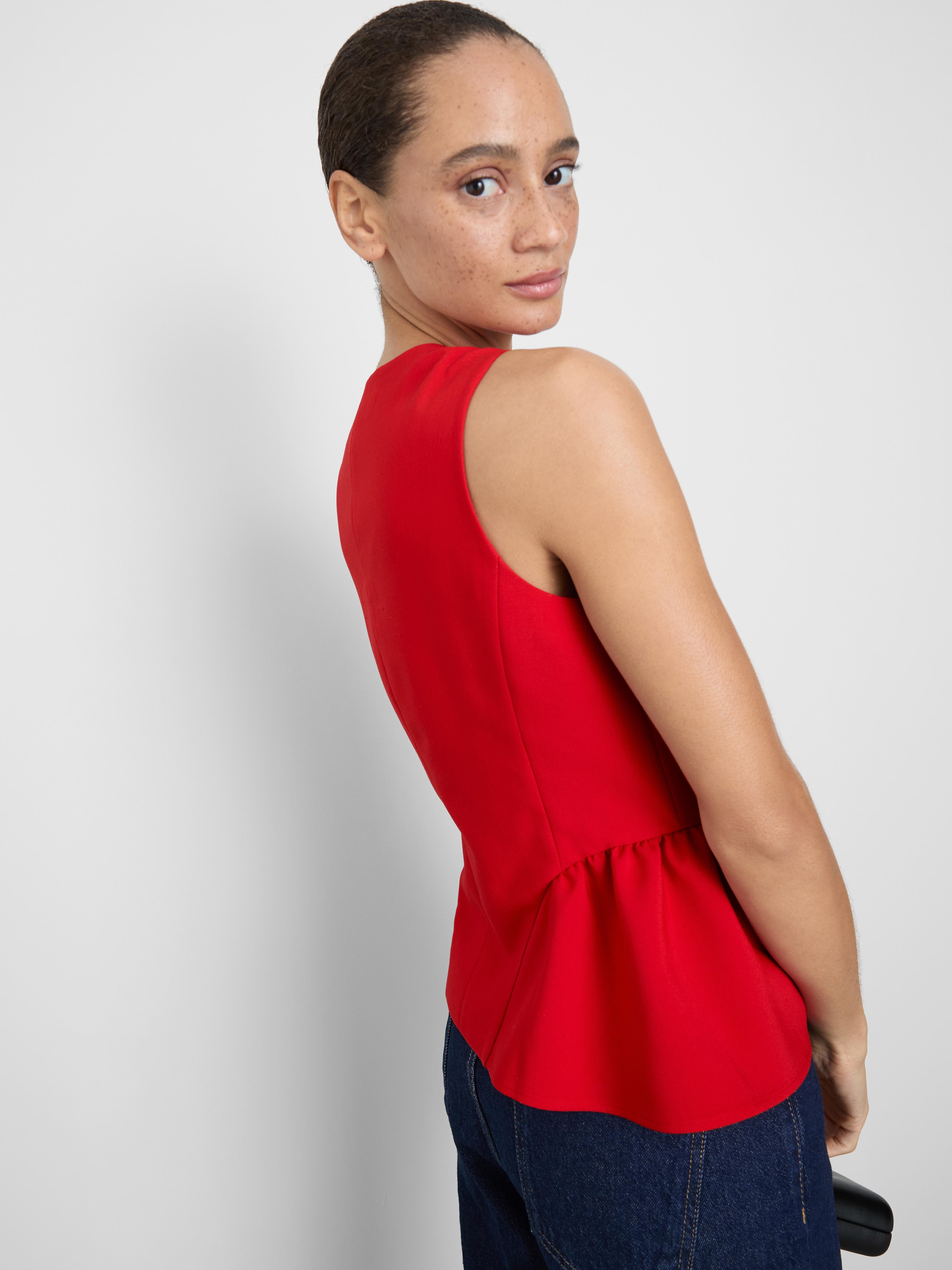 Round Neck Peplum Waistcoat