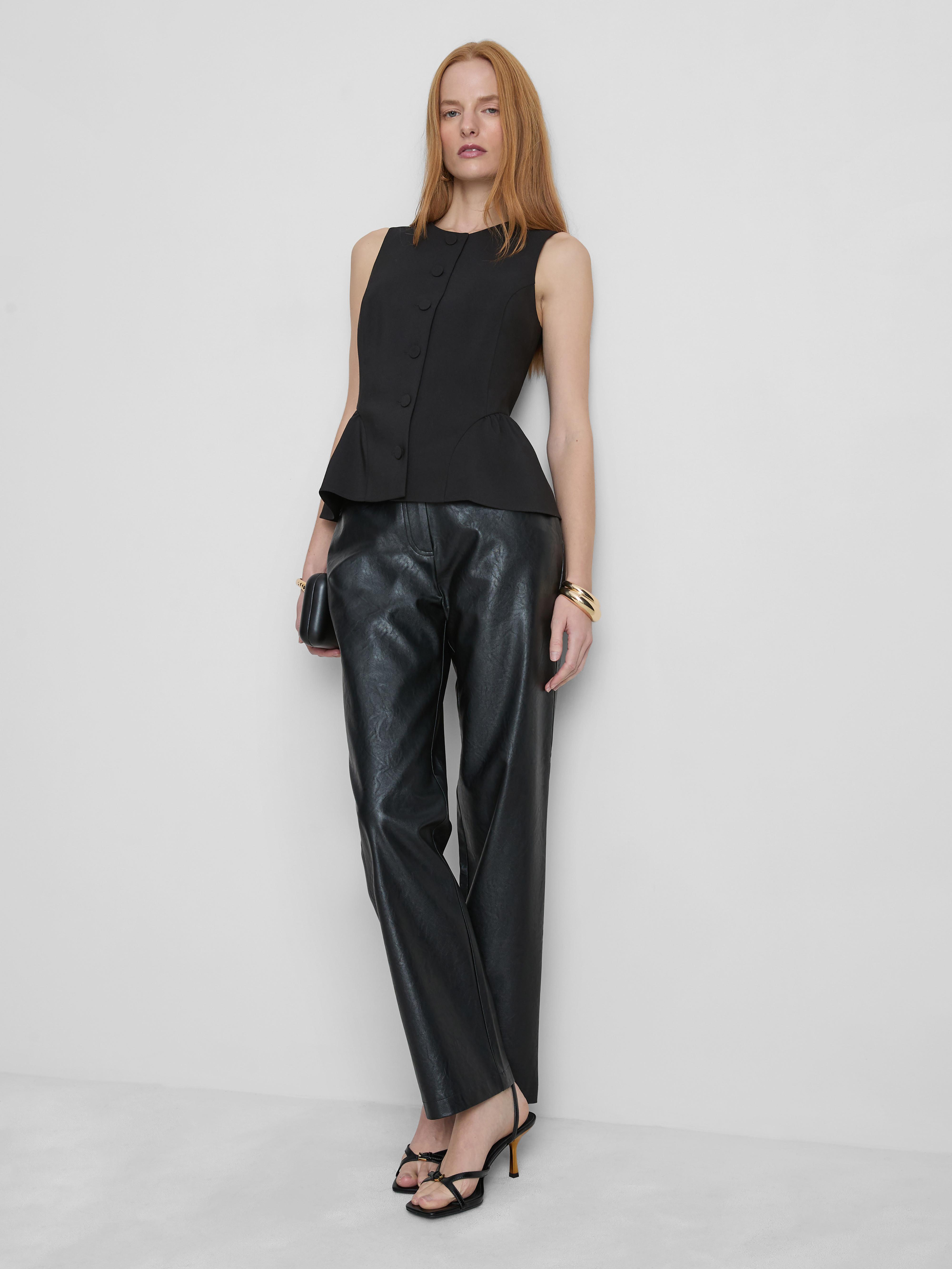 Gilet de costume à basque et col rond