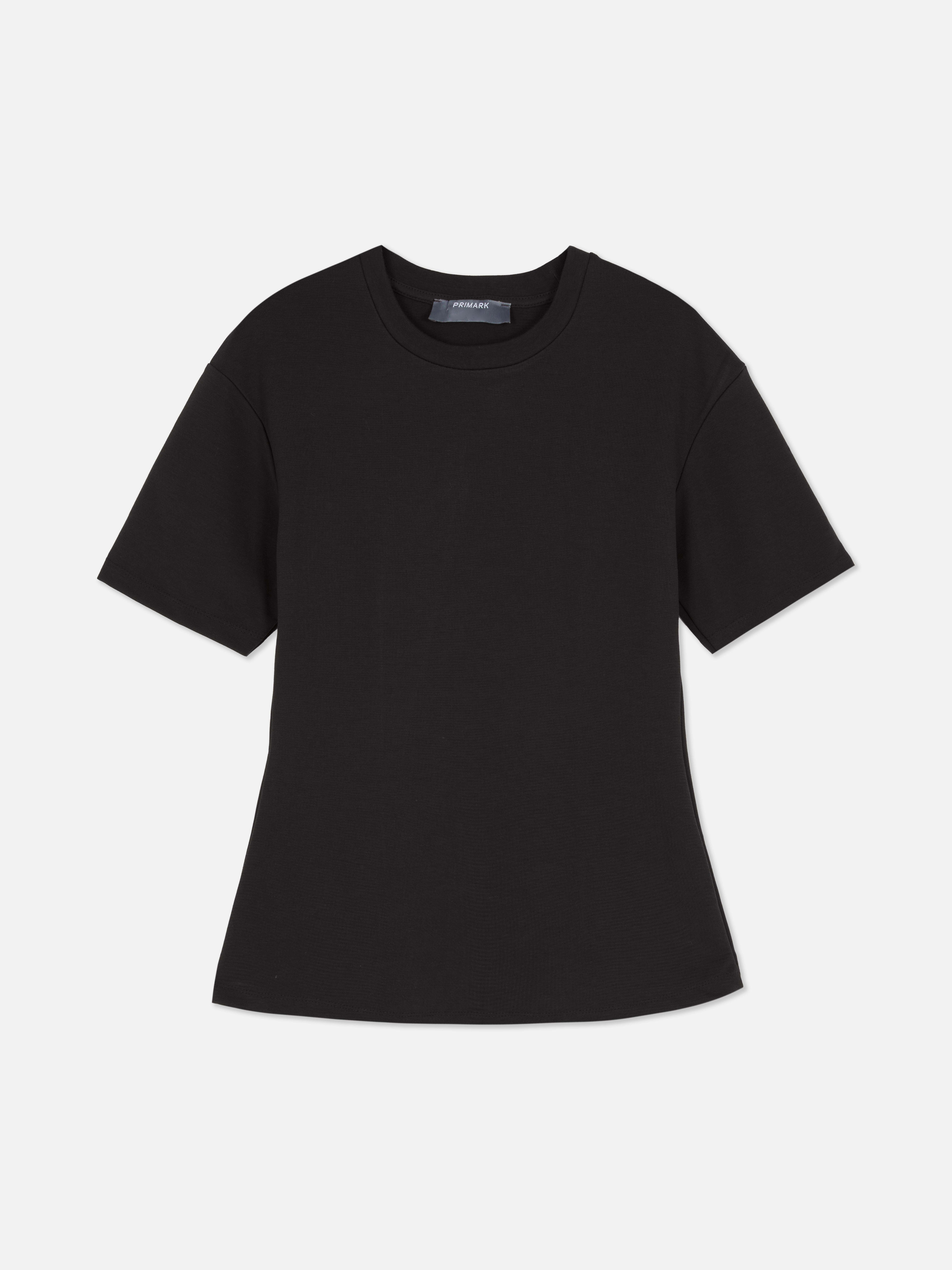 T-shirt cintada tecido pesado Preto