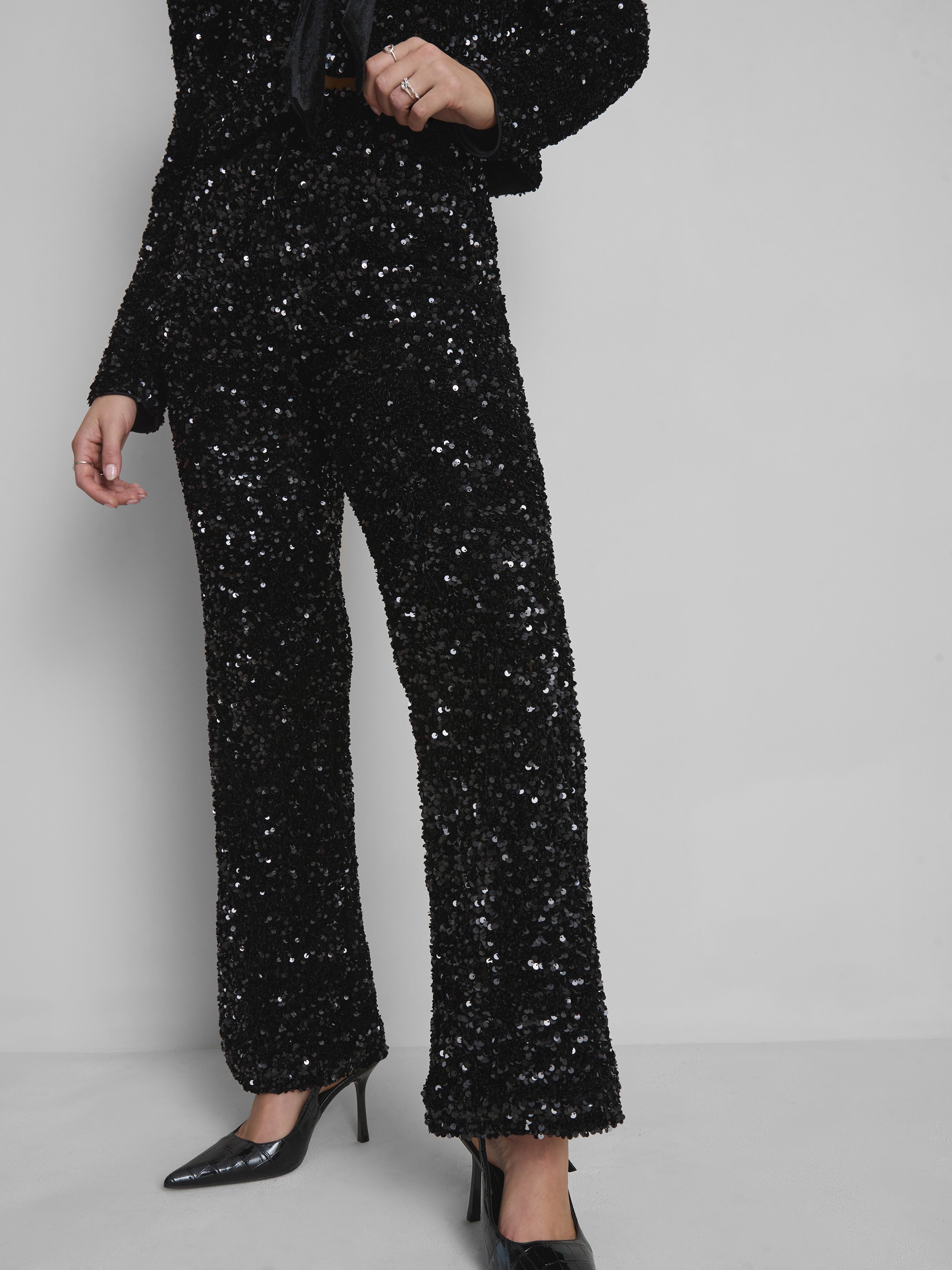Straight Leg Sequin Trousers