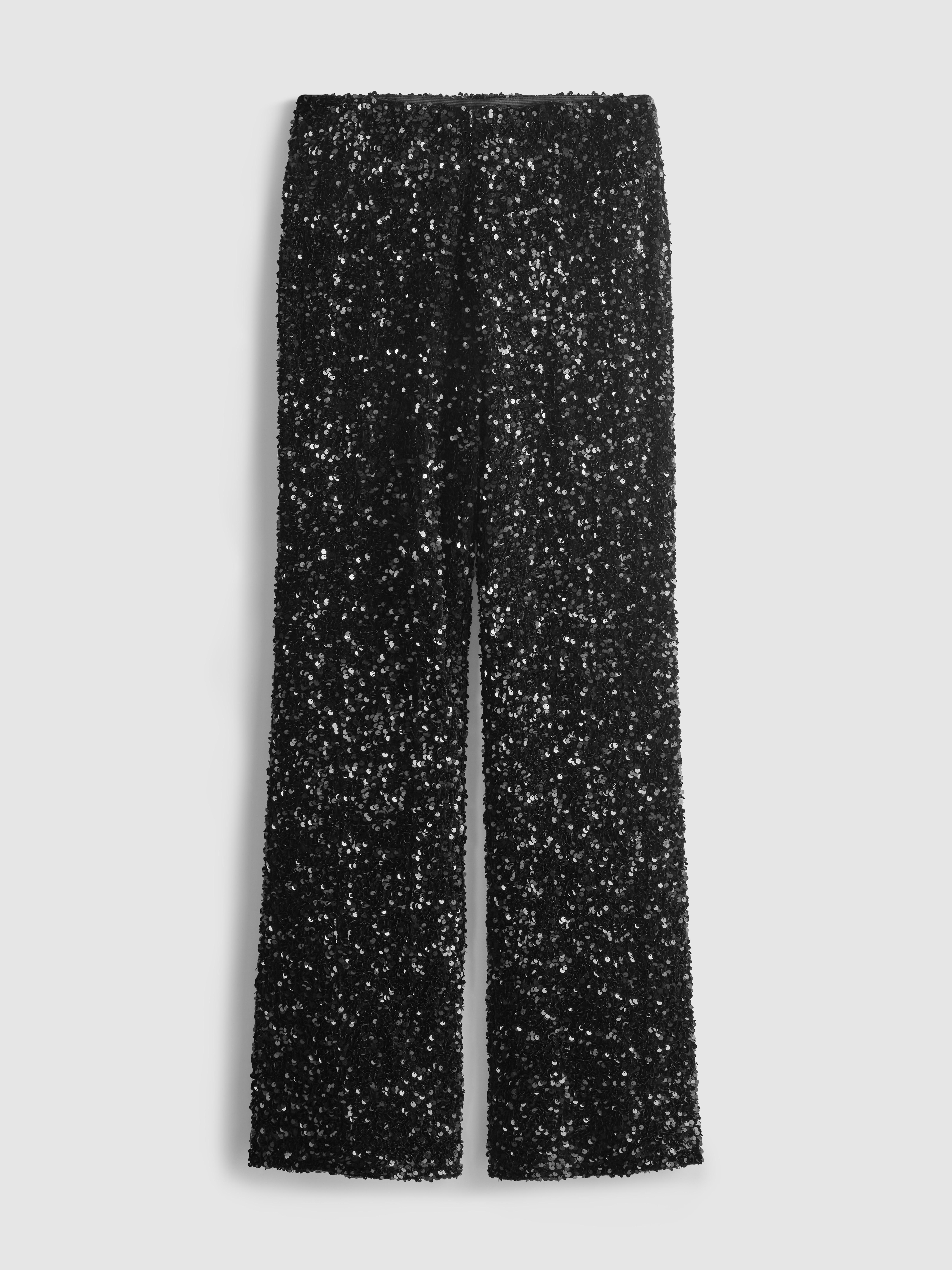 Straight Leg Sequin Trousers