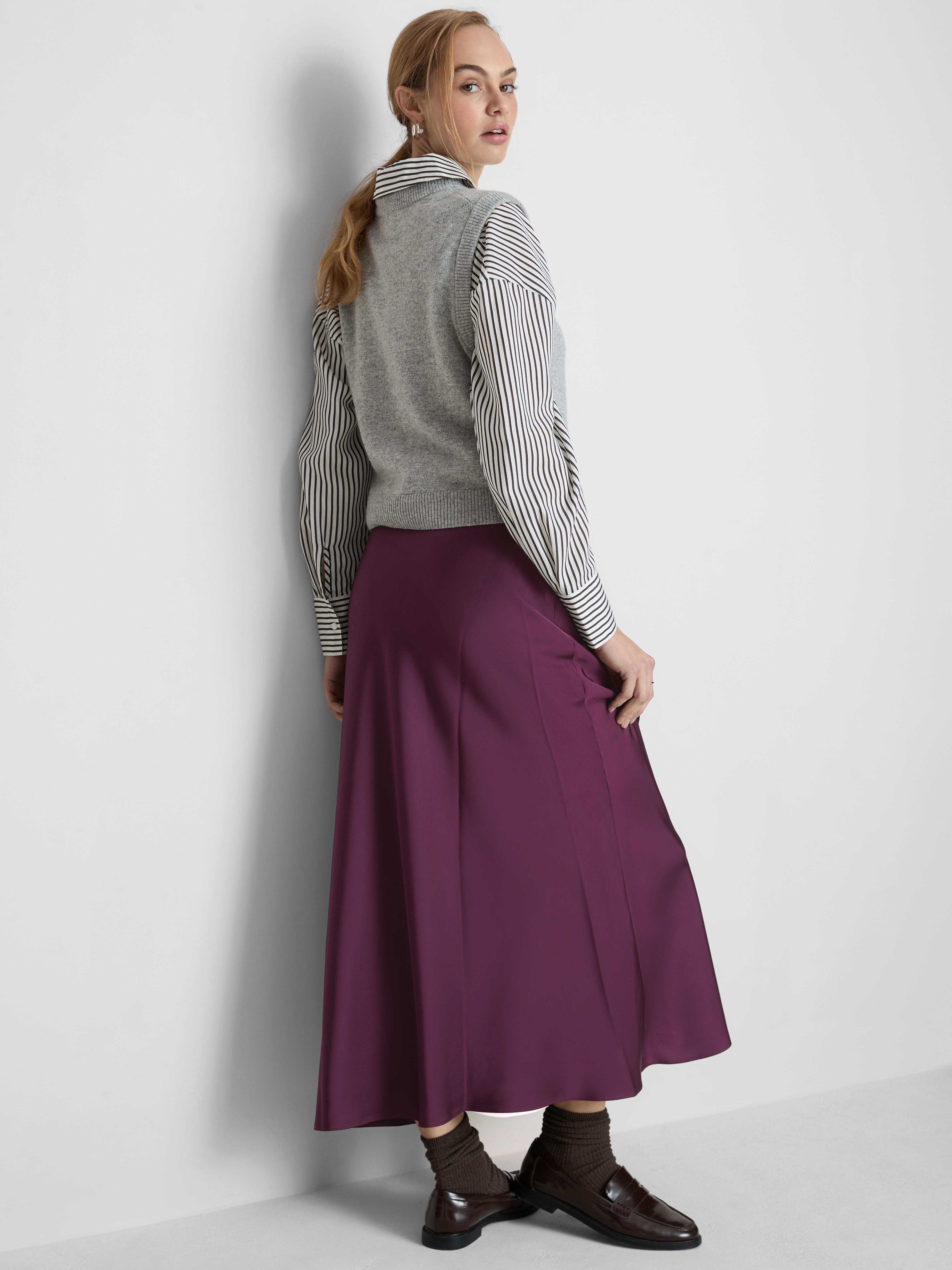 Women's Plum The Edit Satin Midi Skirt