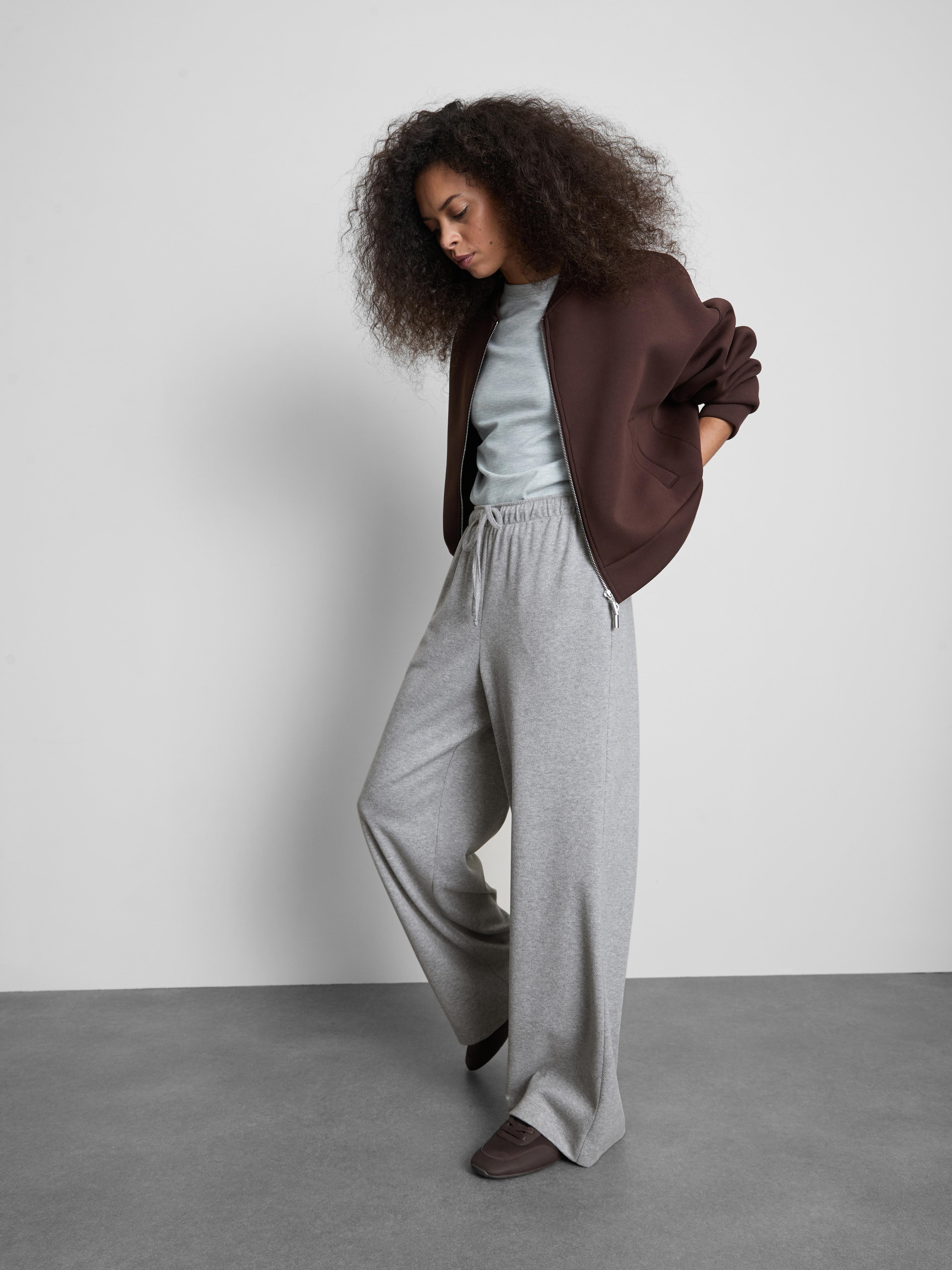 LZJN Pantaloni Donna A Gamba Larga In Cupro, Vita Alta, Morbidi, Con Tasche, Colore Oceanside, Taglia Unica