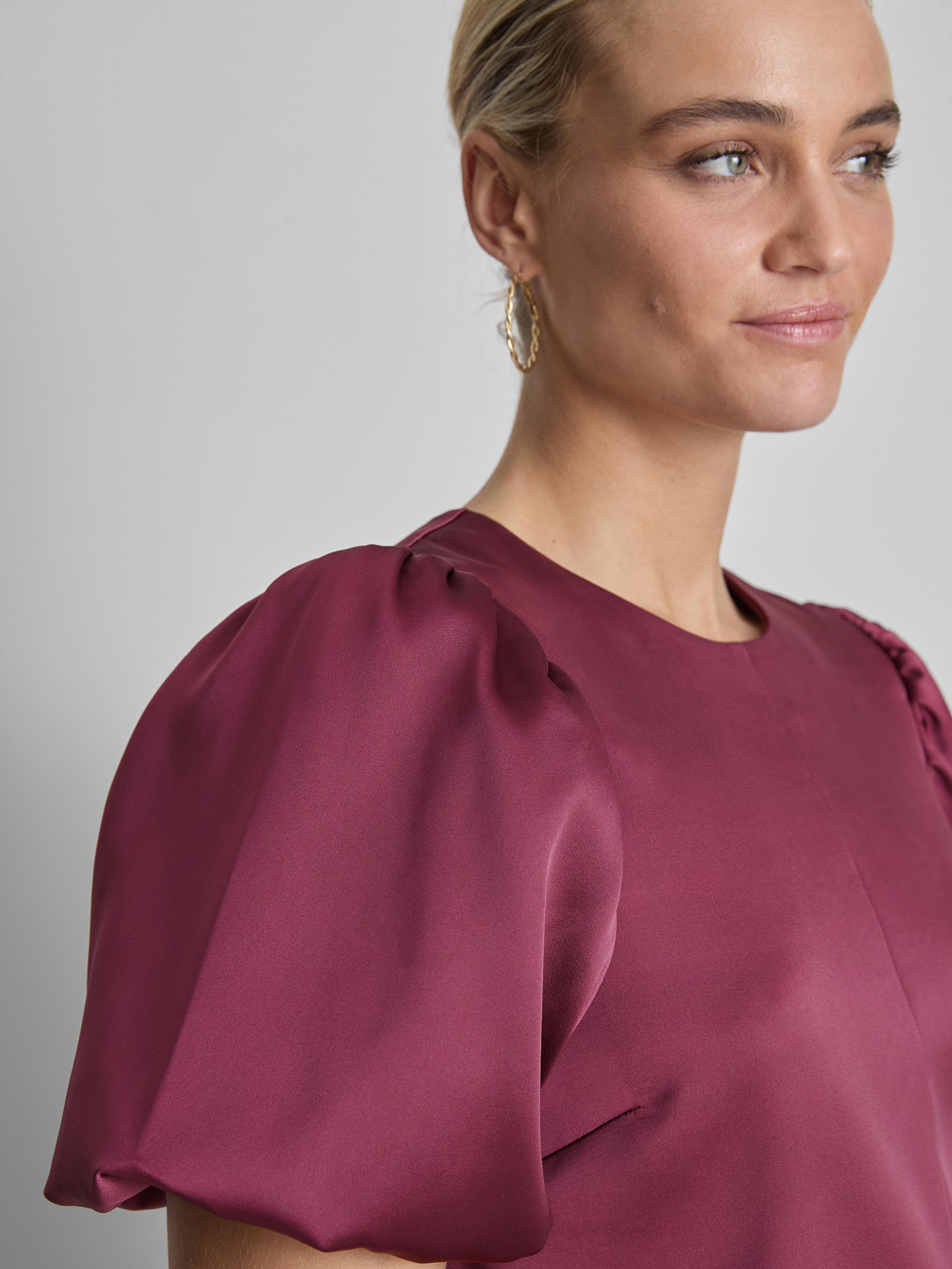 Puff Sleeve Satin Top