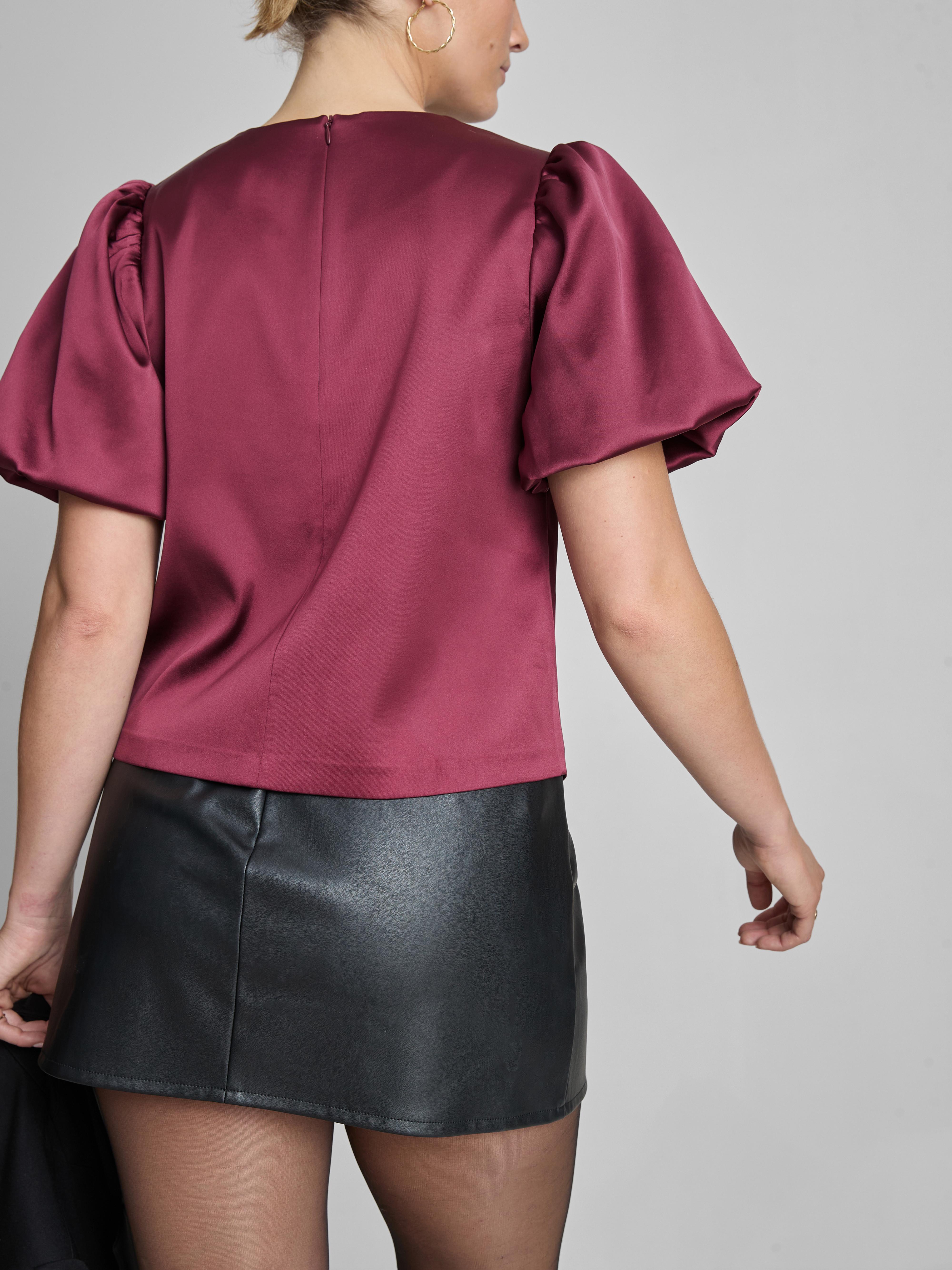 Puff Sleeve Satin Top