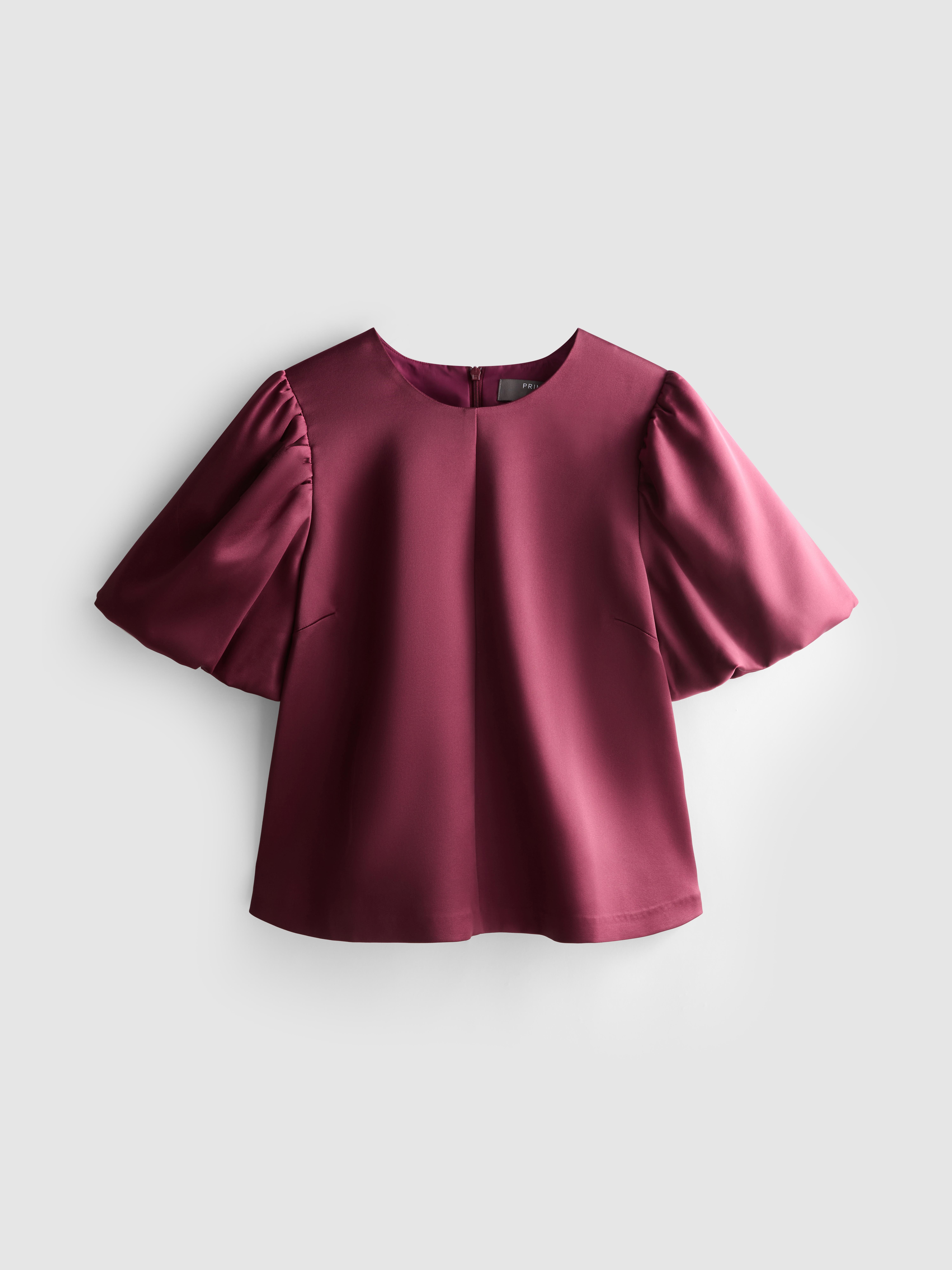 Puff Sleeve Satin Top