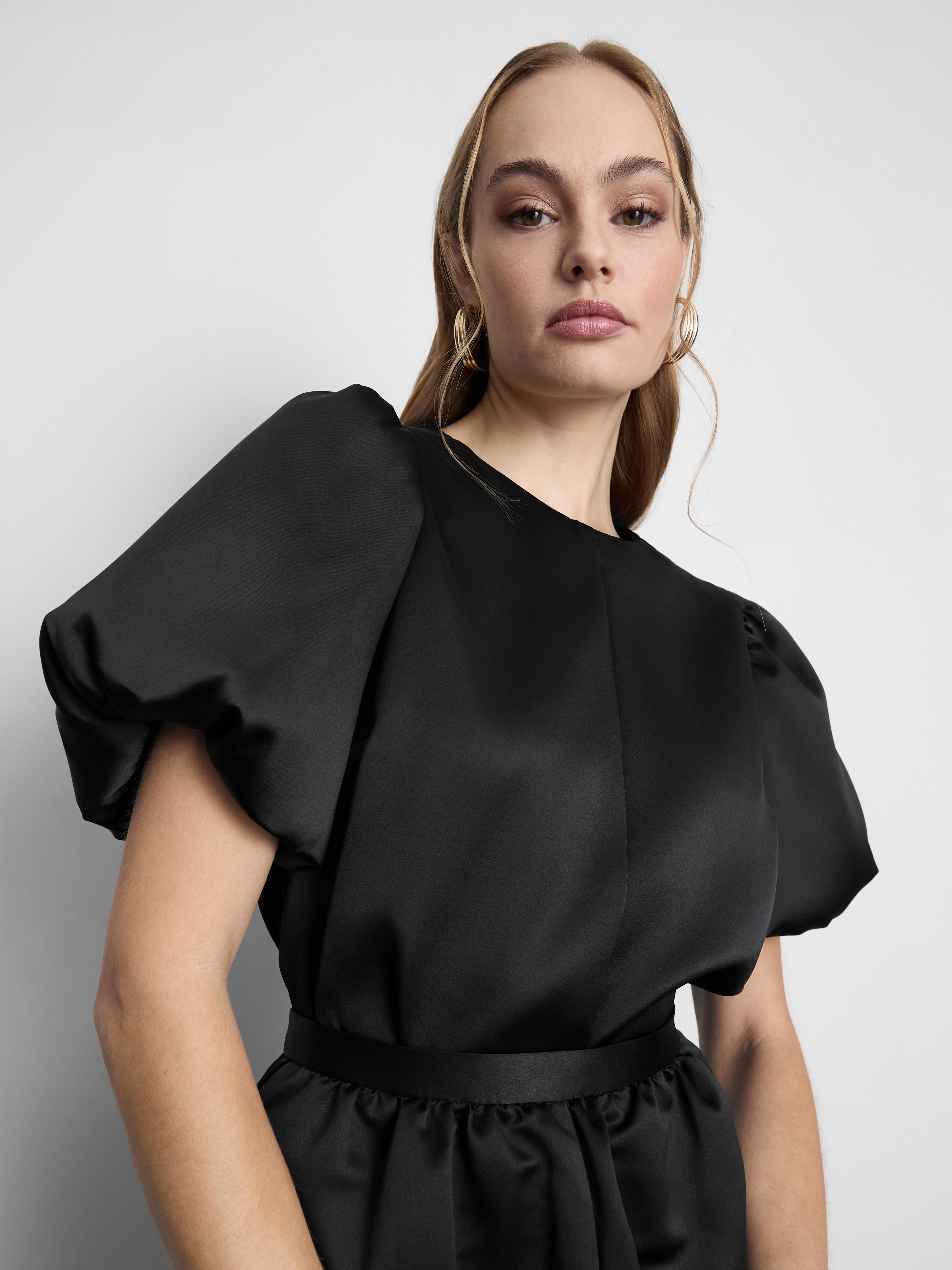 Puff Sleeve Satin Top