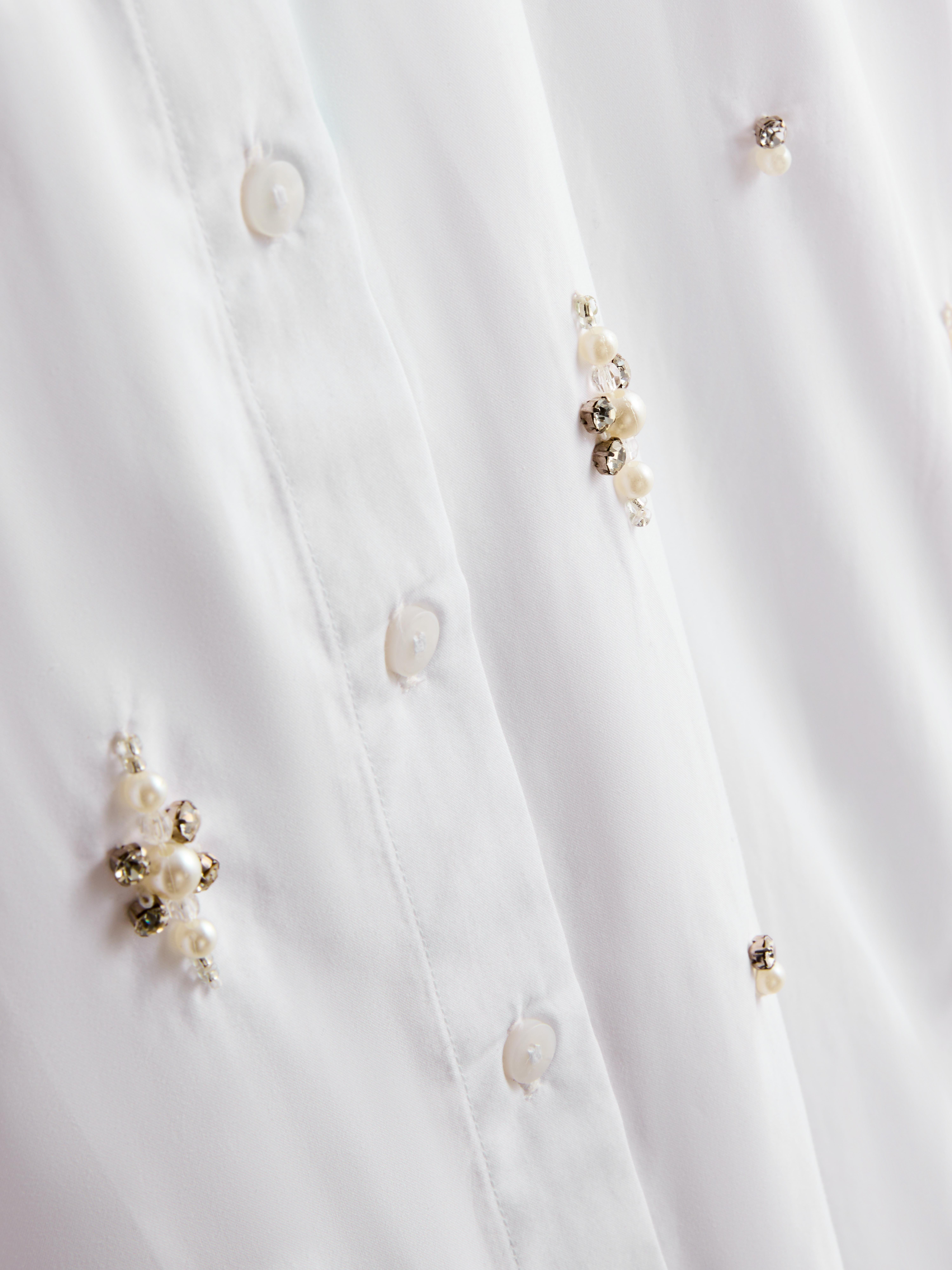Faux Peal Embellished Shirt