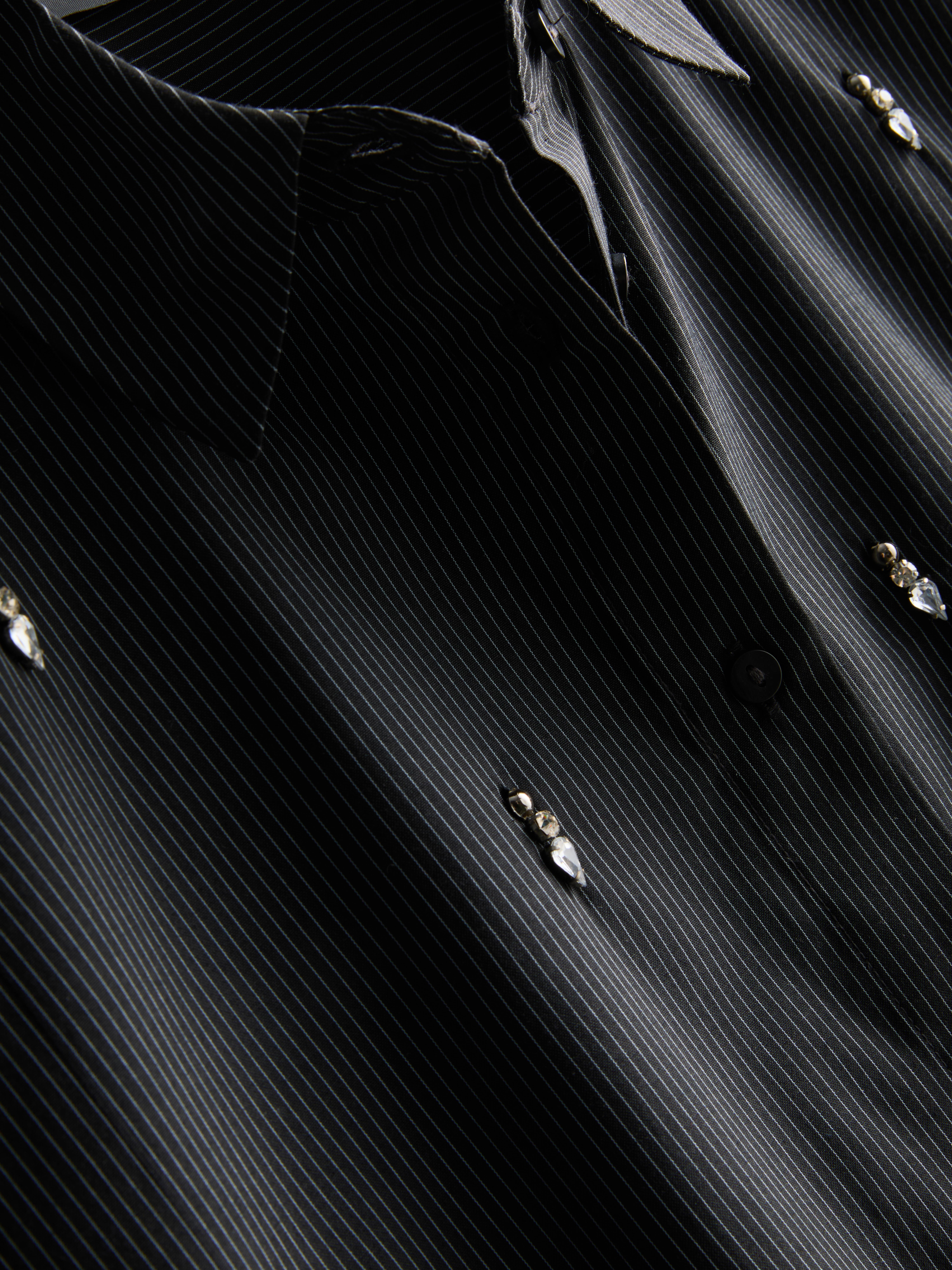 Faux Peal Embellished Shirt