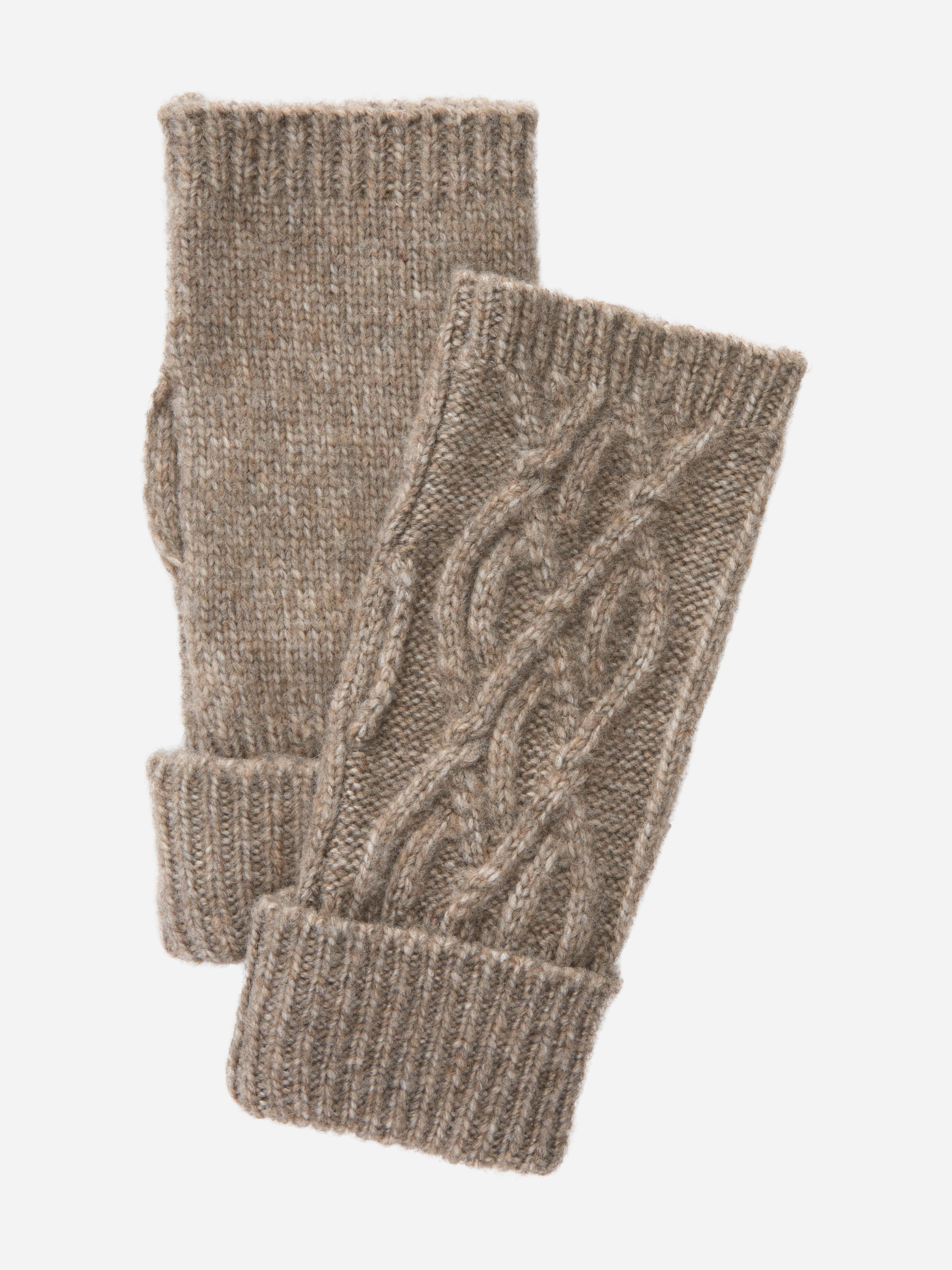 Cable Knit Wrist Warmers Mocha