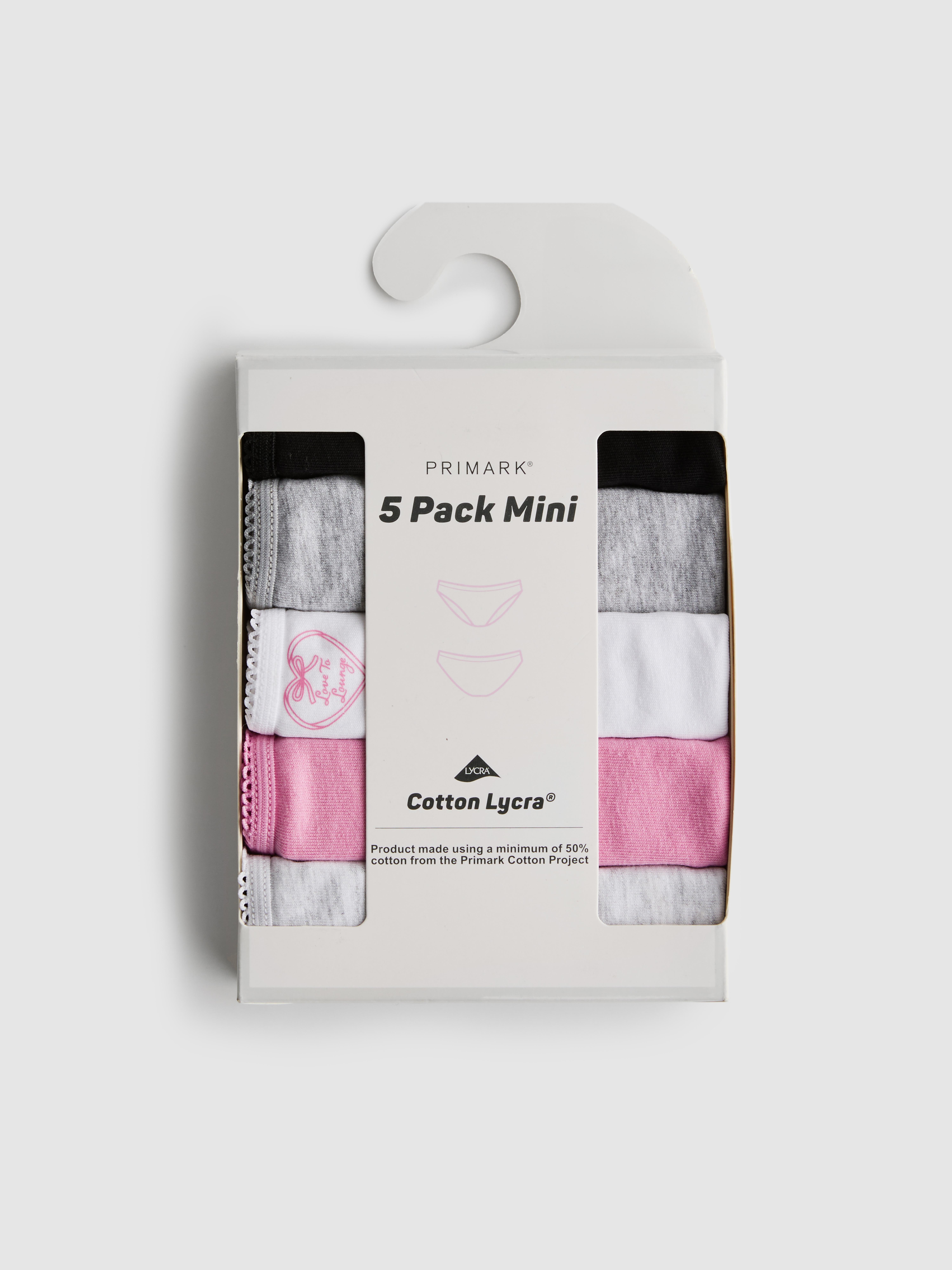 Women's Pink 5-Pack Cotton Mini Briefs