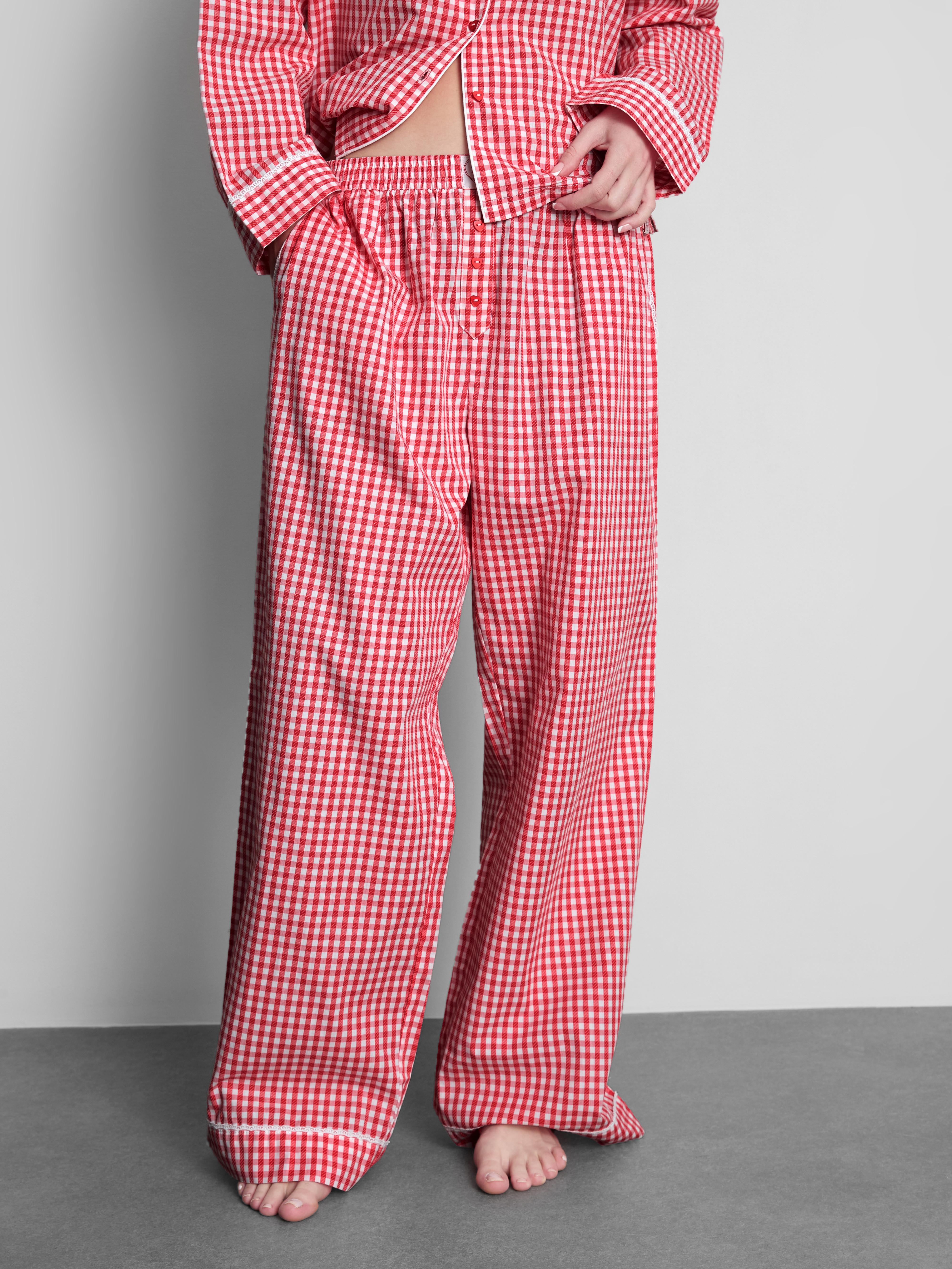 Women's Red Love To Lounge Gingham Pajama Pants