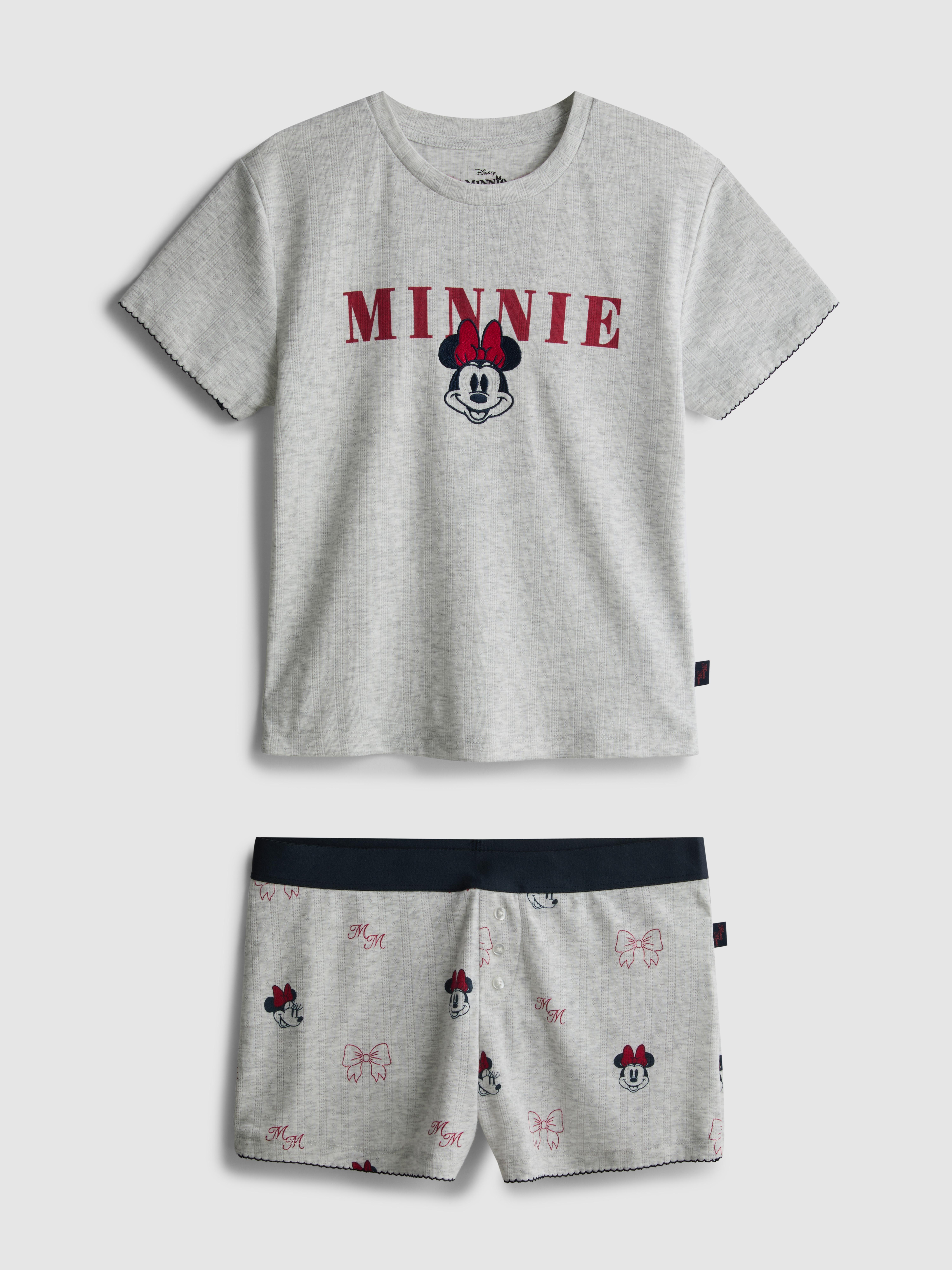Women's Gray Disney's Minnie Mouse Pointelle Shorty Pajamas