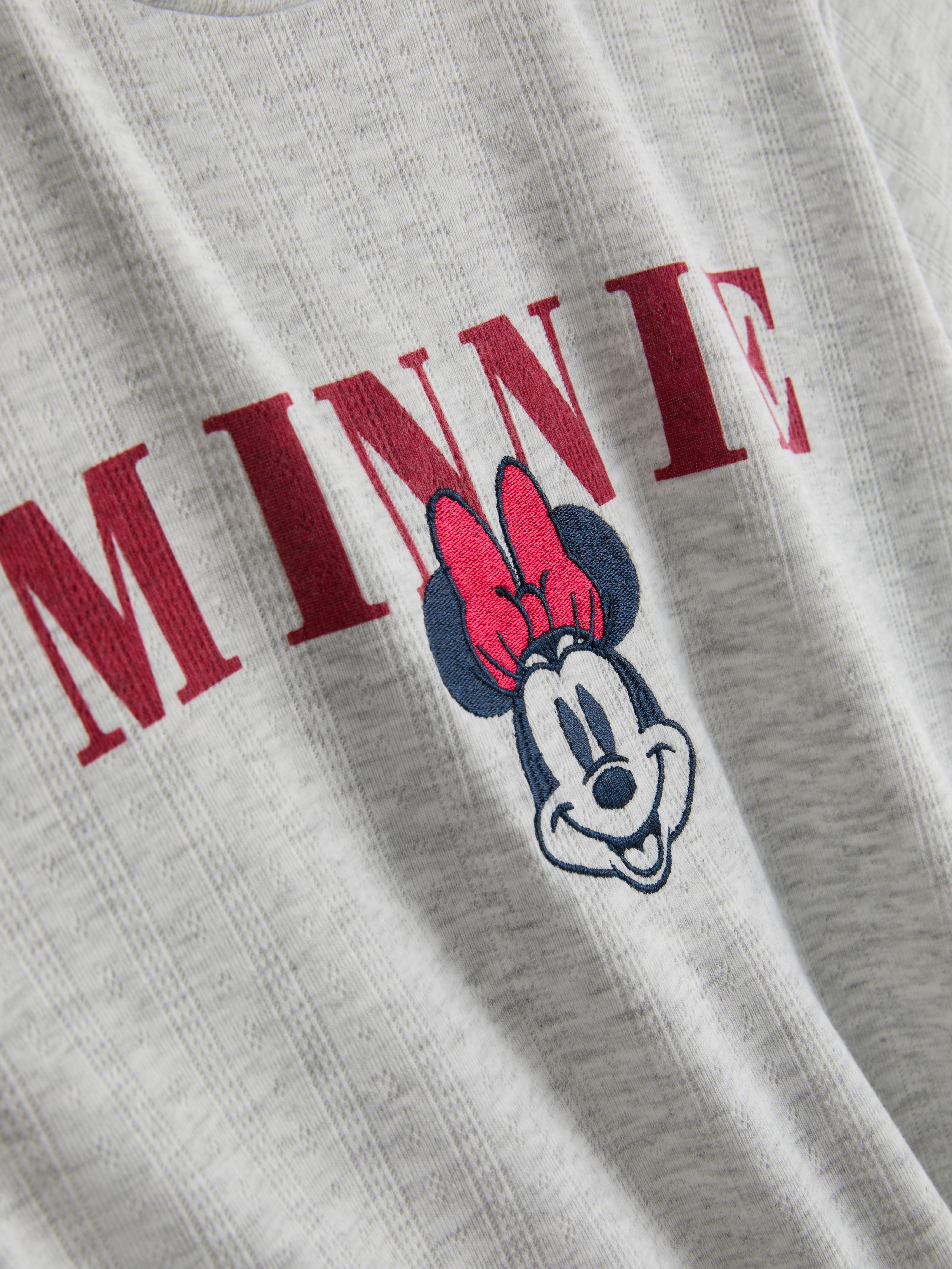 Women's Gray Disney's Minnie Mouse Pointelle Shorty Pajamas