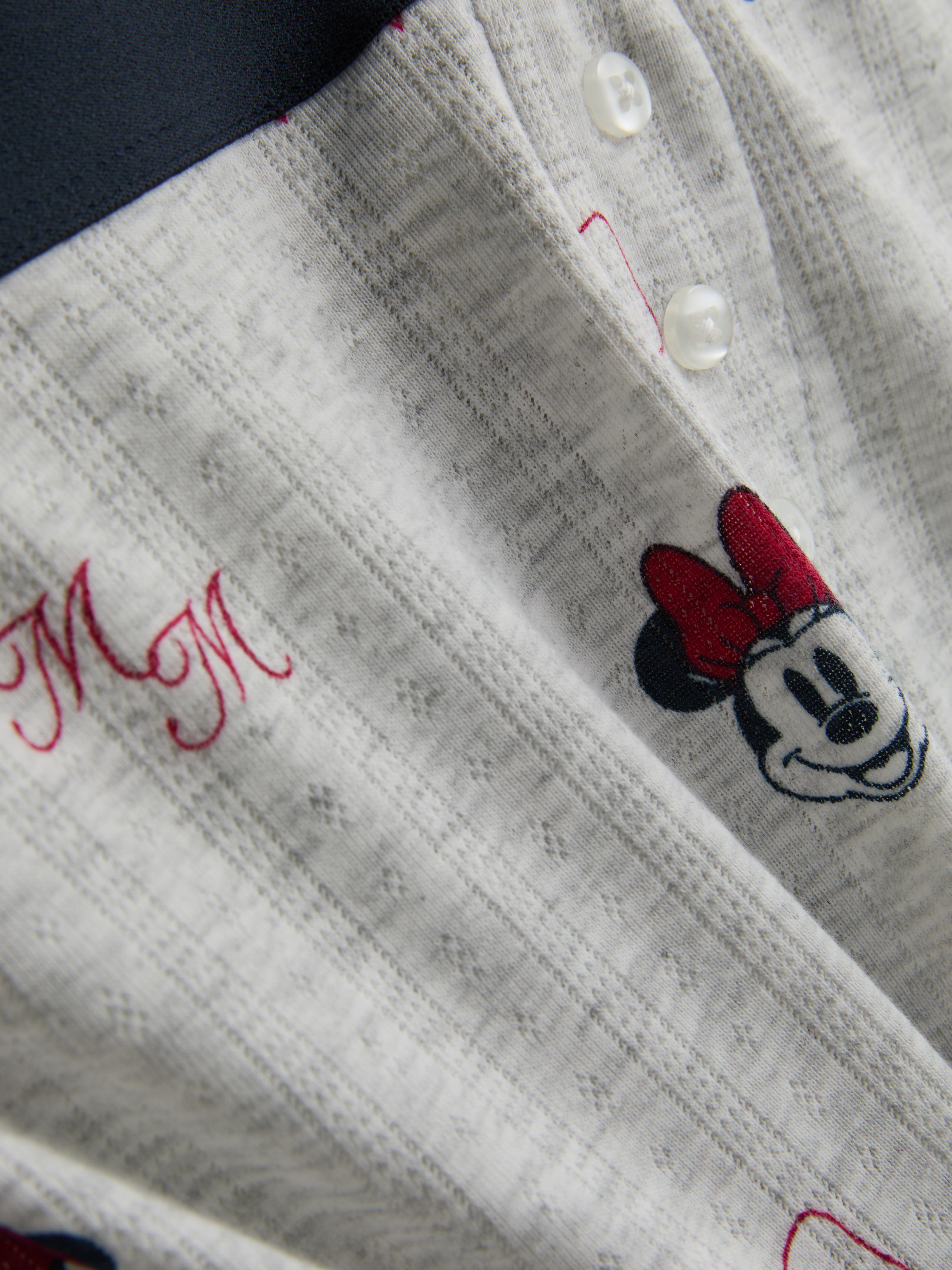 Women's Gray Disney's Minnie Mouse Pointelle Shorty Pajamas