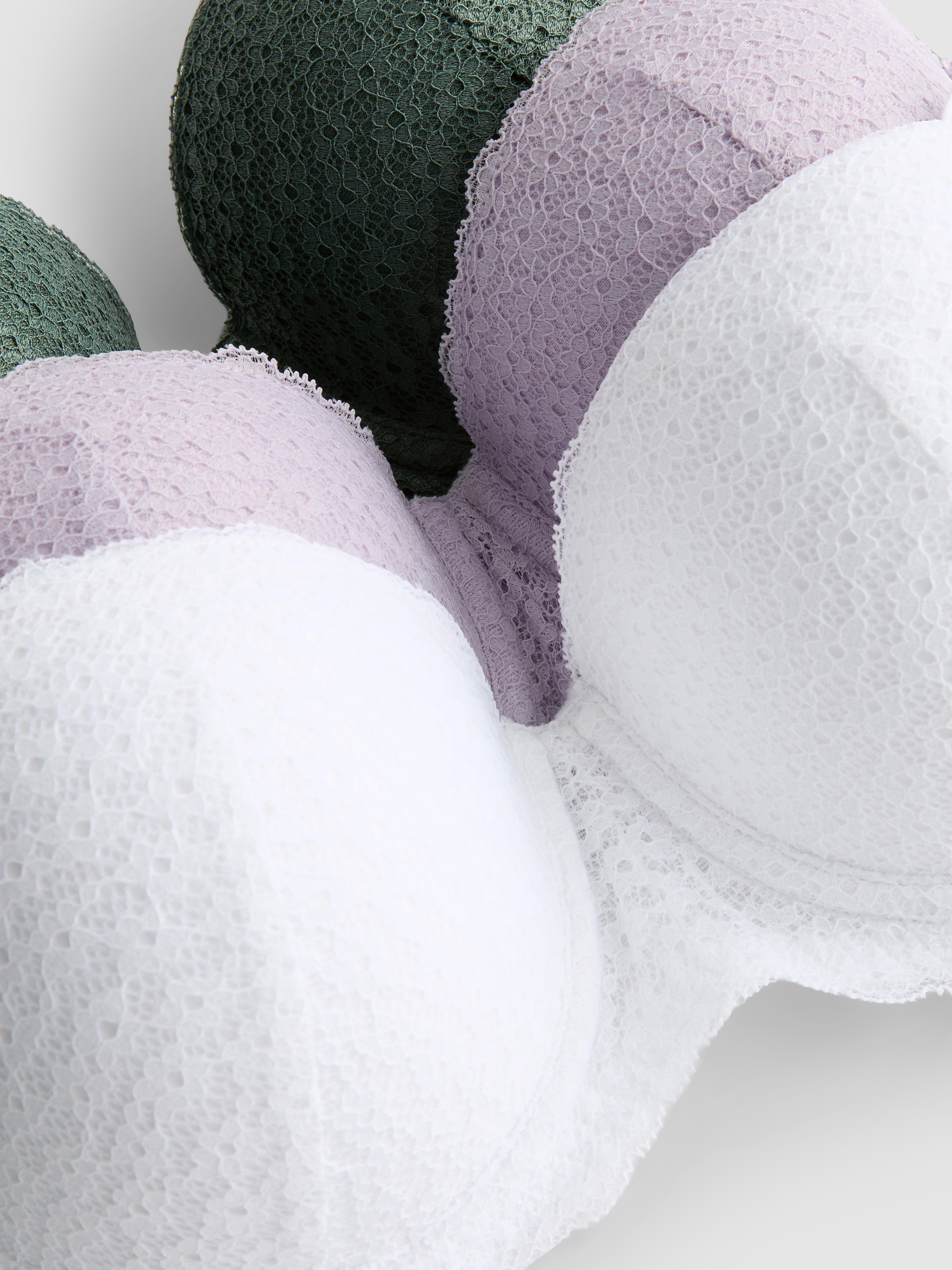 Confezione da 3 reggiseni a balconcino in pizzo A-E