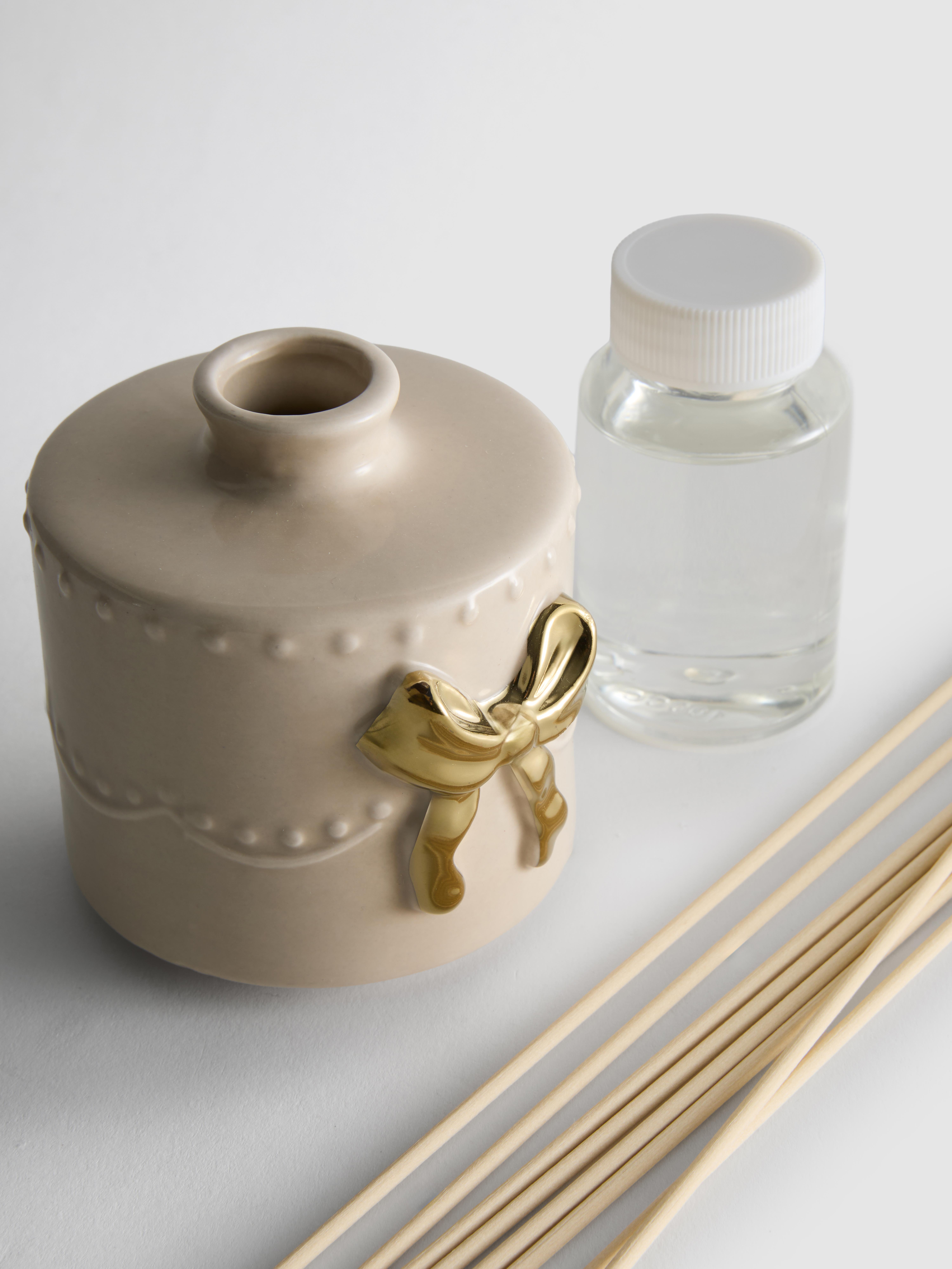 Difusor bambu perfumado recipiente cerâmica laço