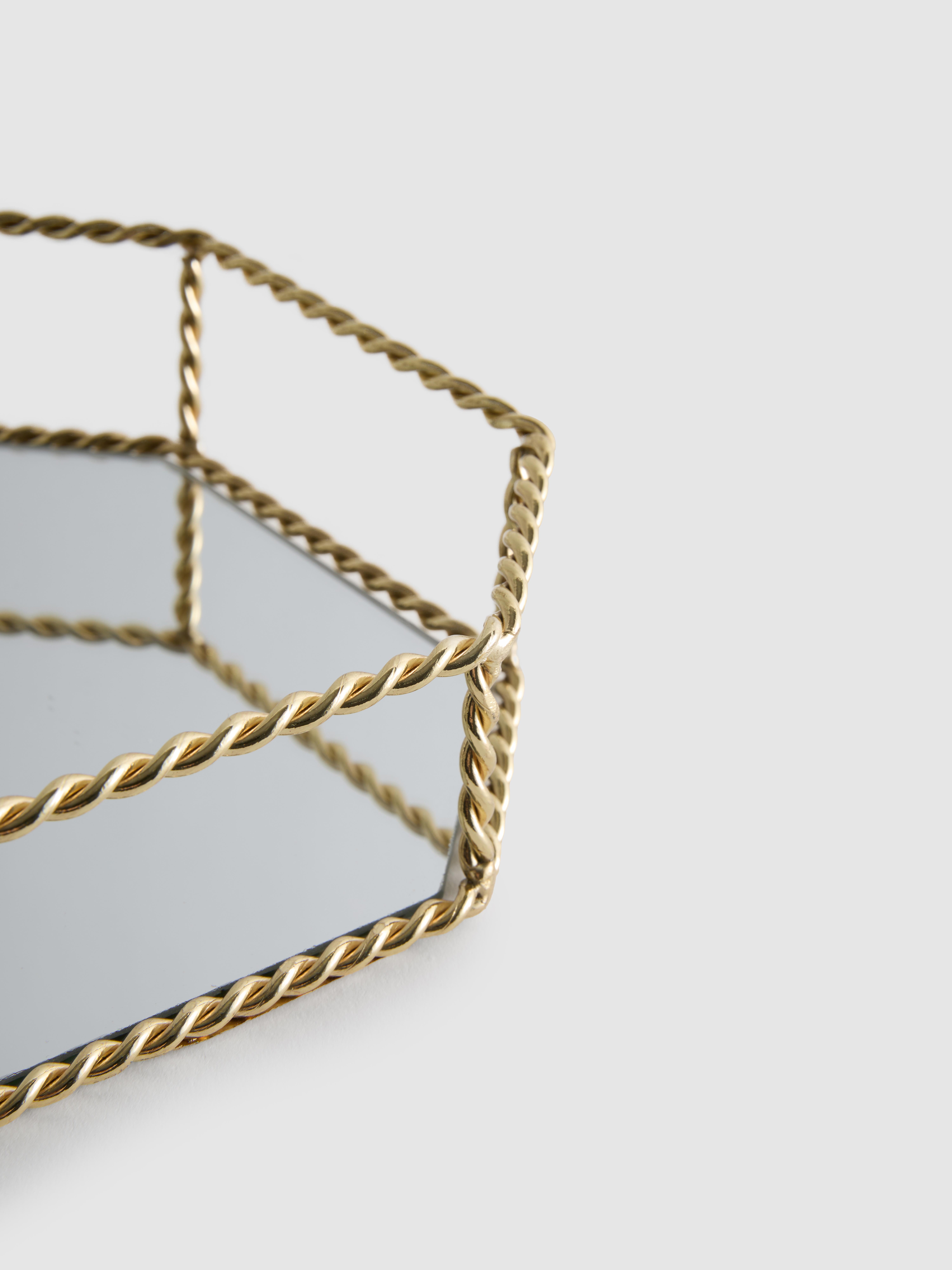 Tükrös, geometrikus tálca zsinórhatású kerettel