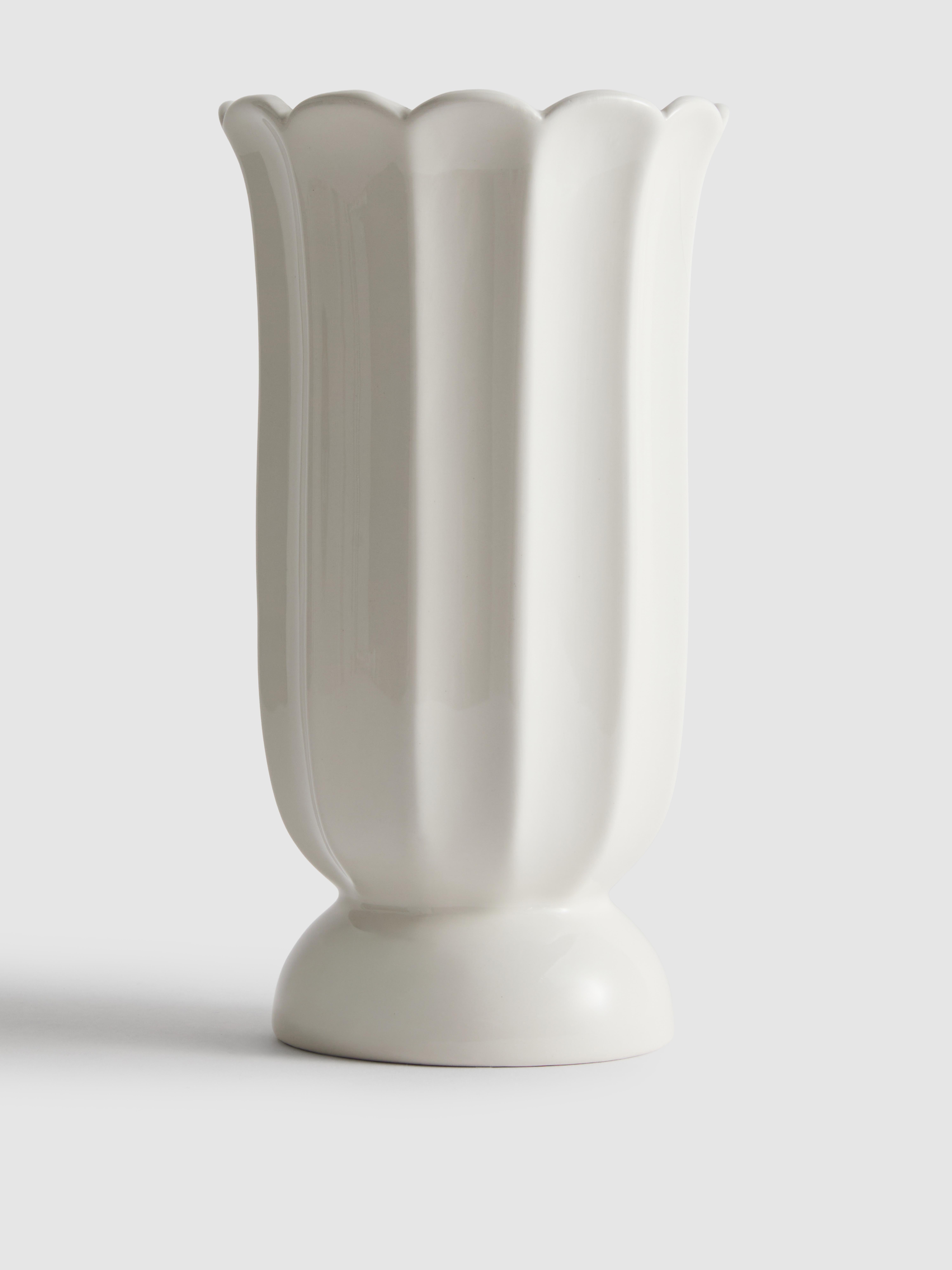 Tall Scalloped Vase