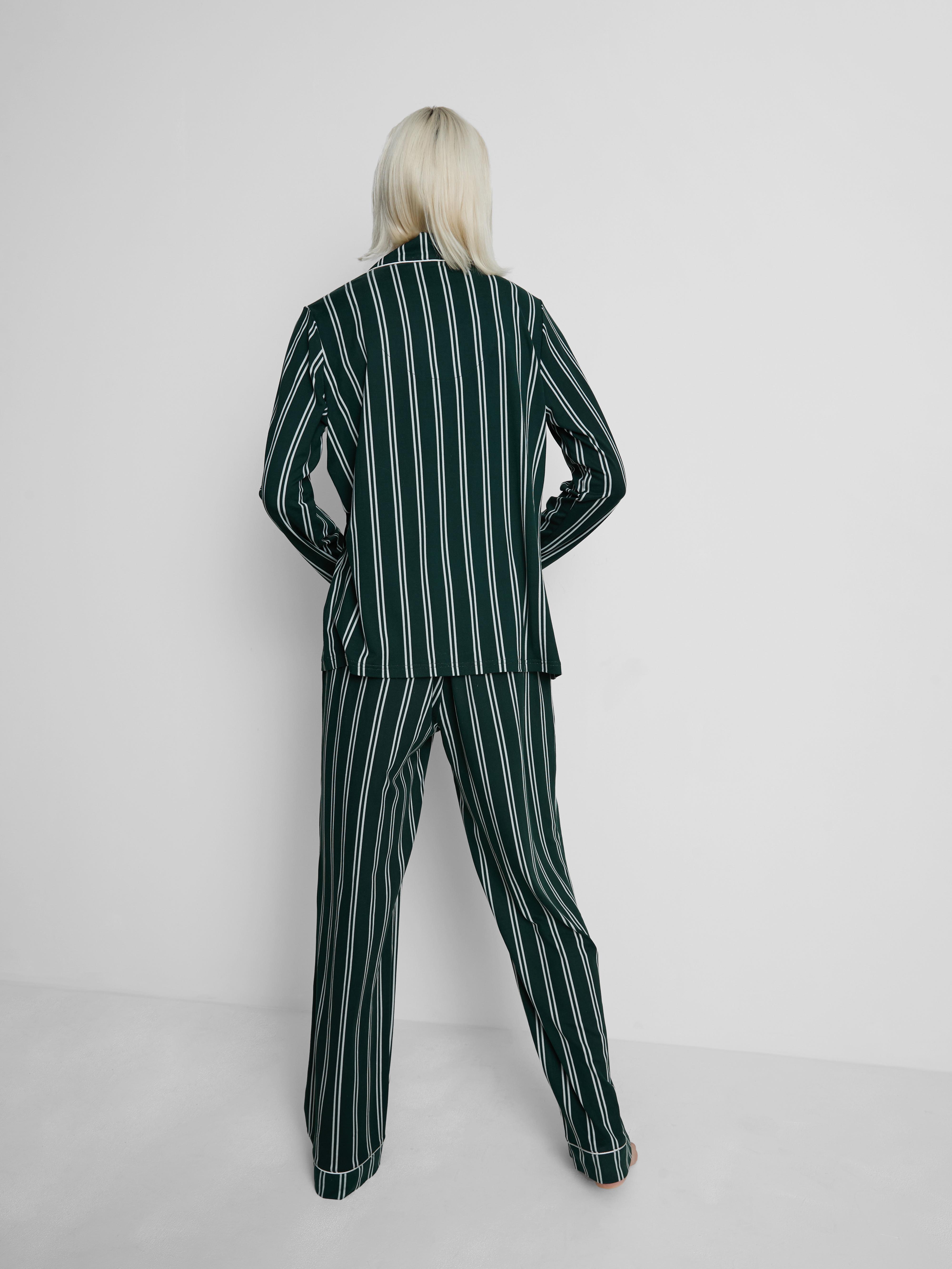 Women's Dark Green Harry Potter ™ Striped House Boyfriend Pajama Set