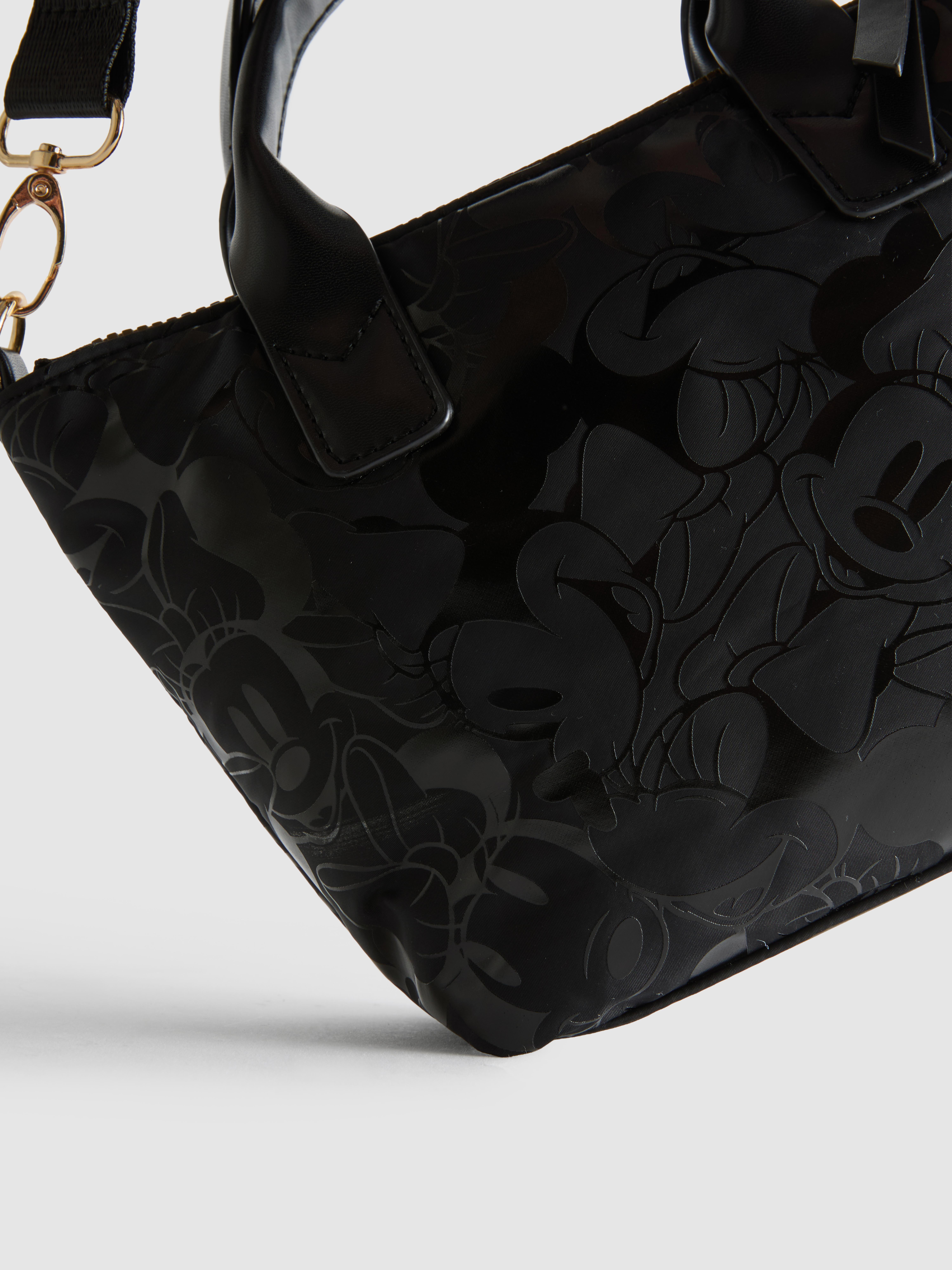 Women's Black Disney’s Minnie Mouse Crossbody Shopper Bag