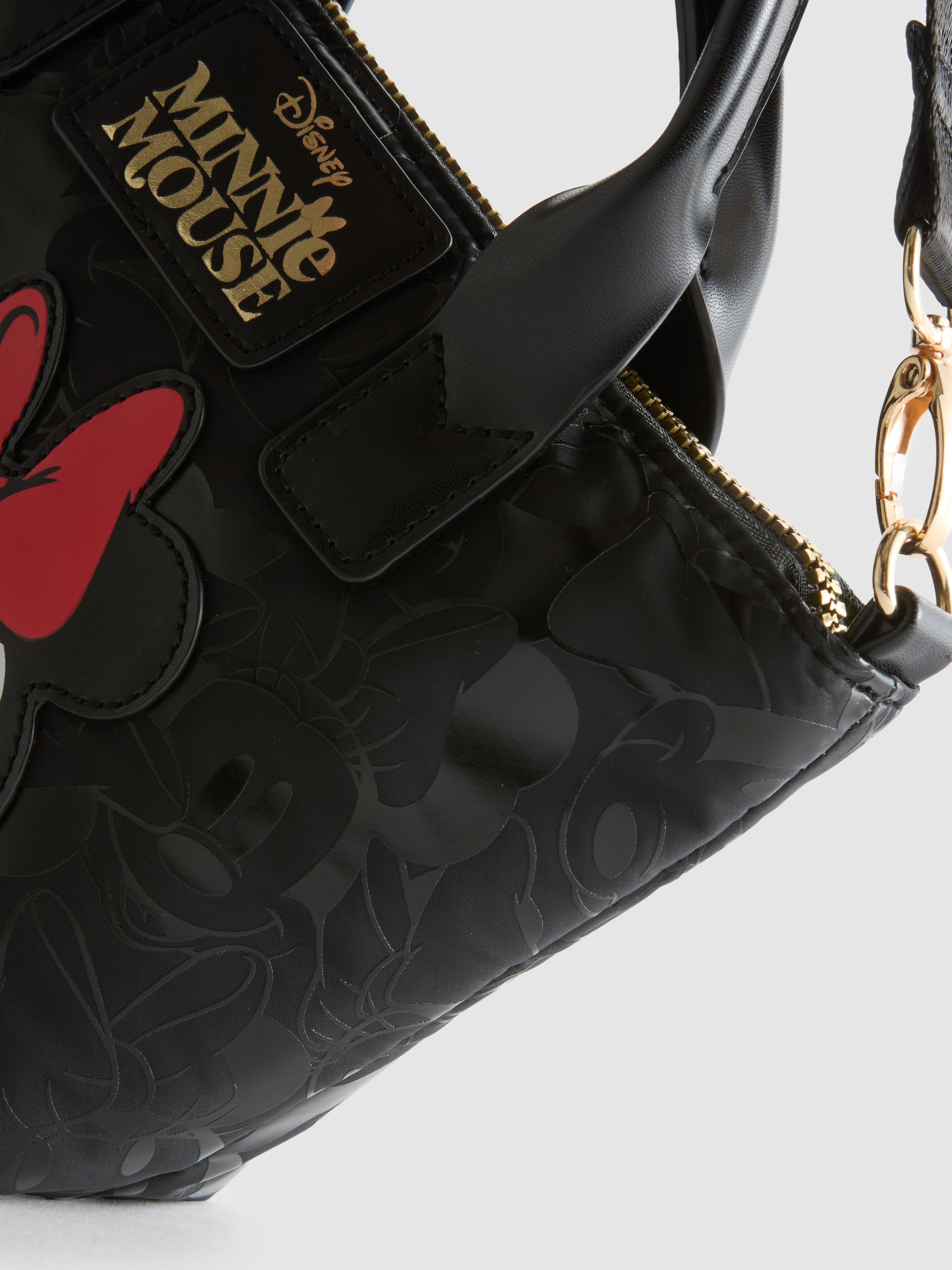 Women's Black Disney’s Minnie Mouse Crossbody Shopper Bag