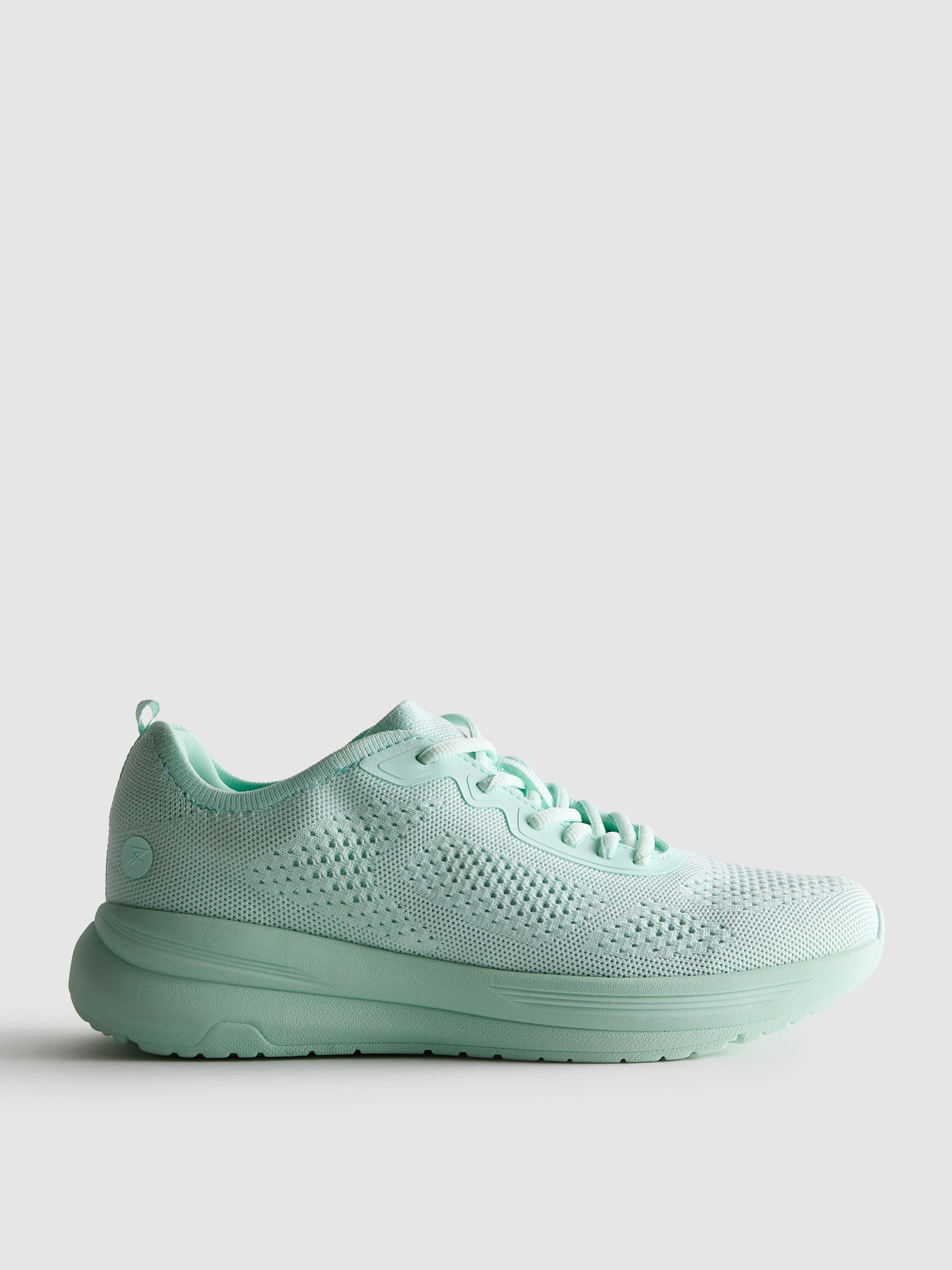 Sneaker mit Schnürsenkeln und Strickoptik Hellgrün