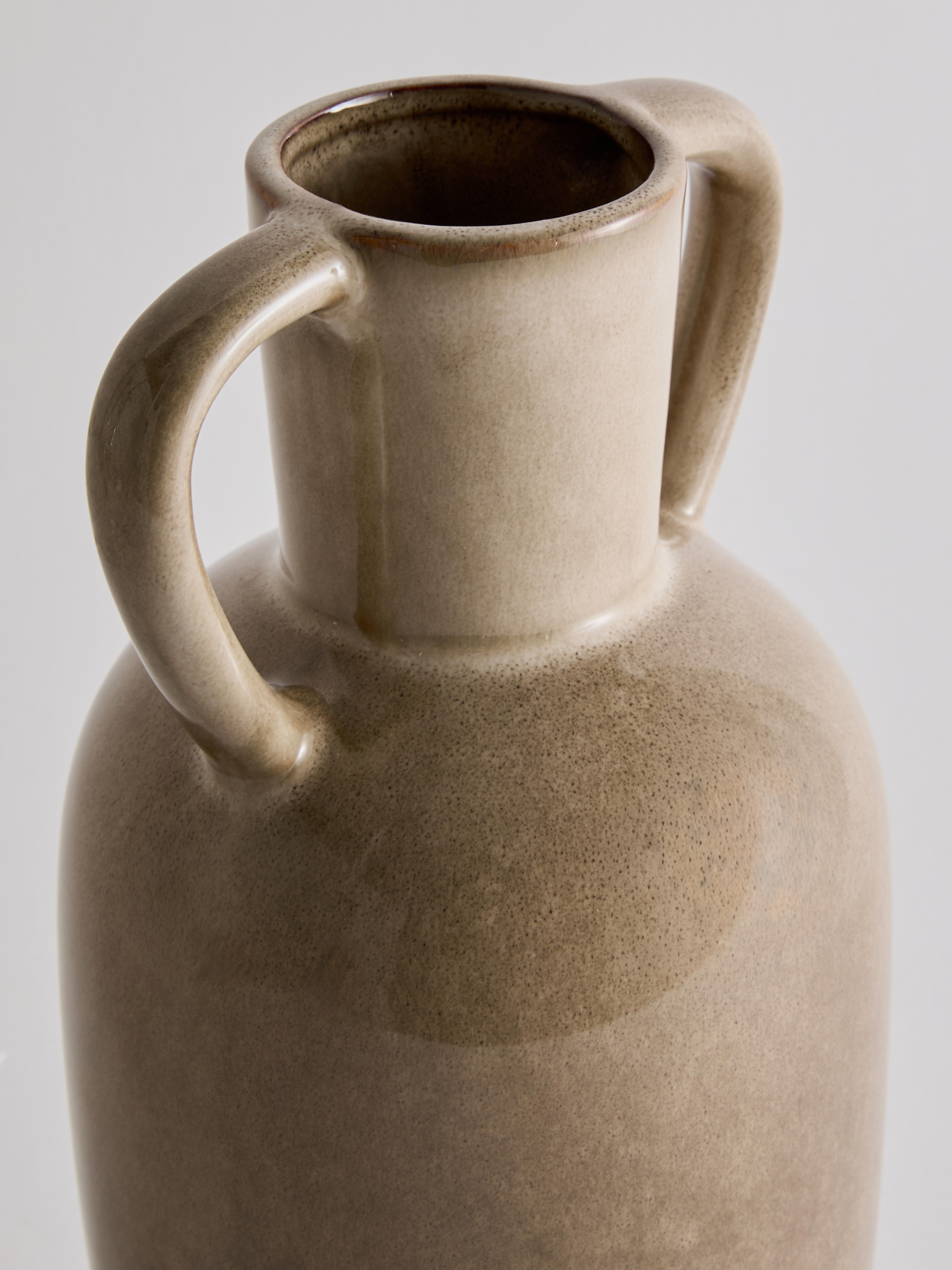 Brown Tall Handled Urn Vase