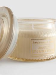 Cream Scented Candle In Fluted Glass Jar Primark