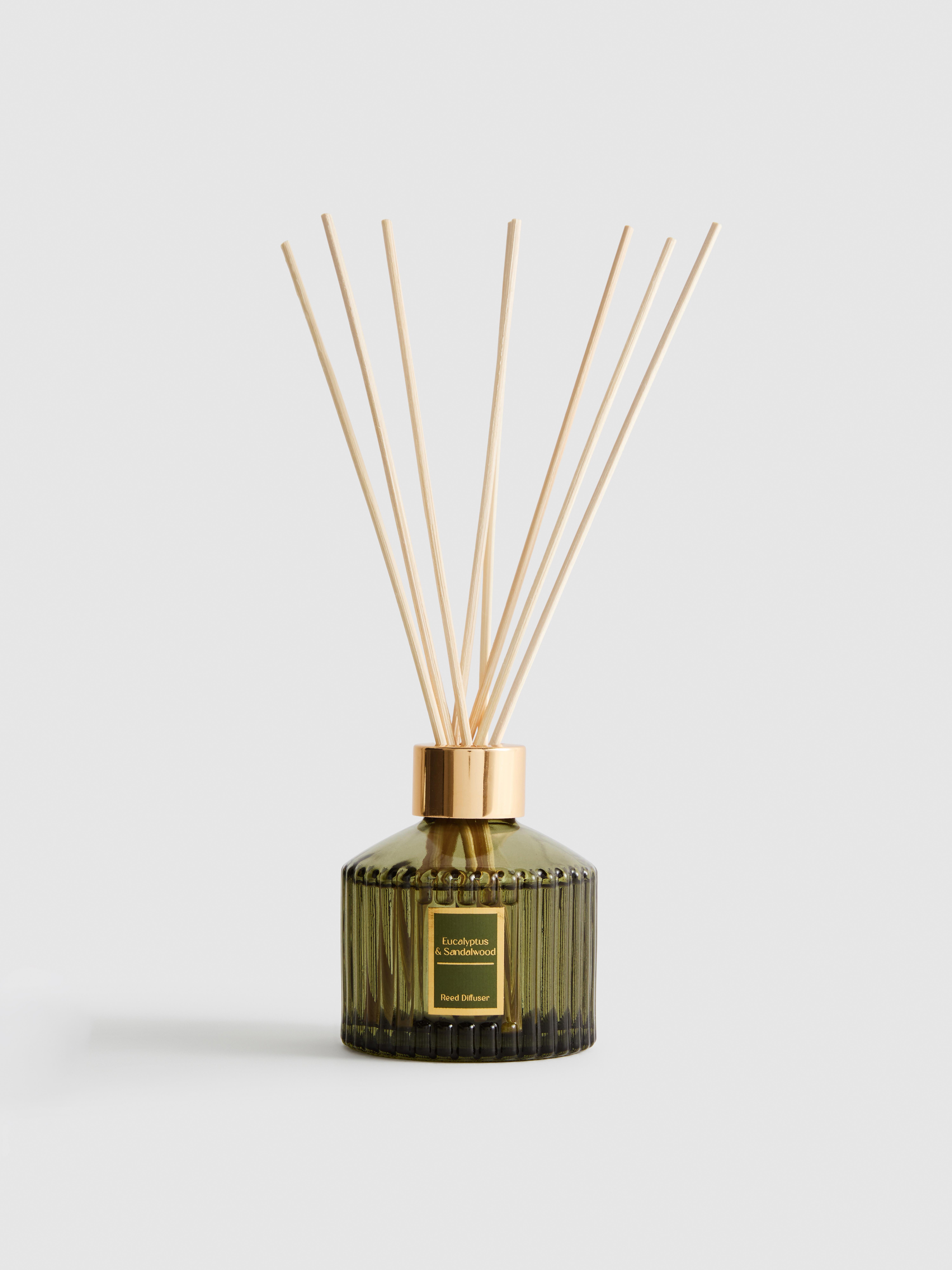 Scented Reed Diffuser In Fluted Jar Light Green