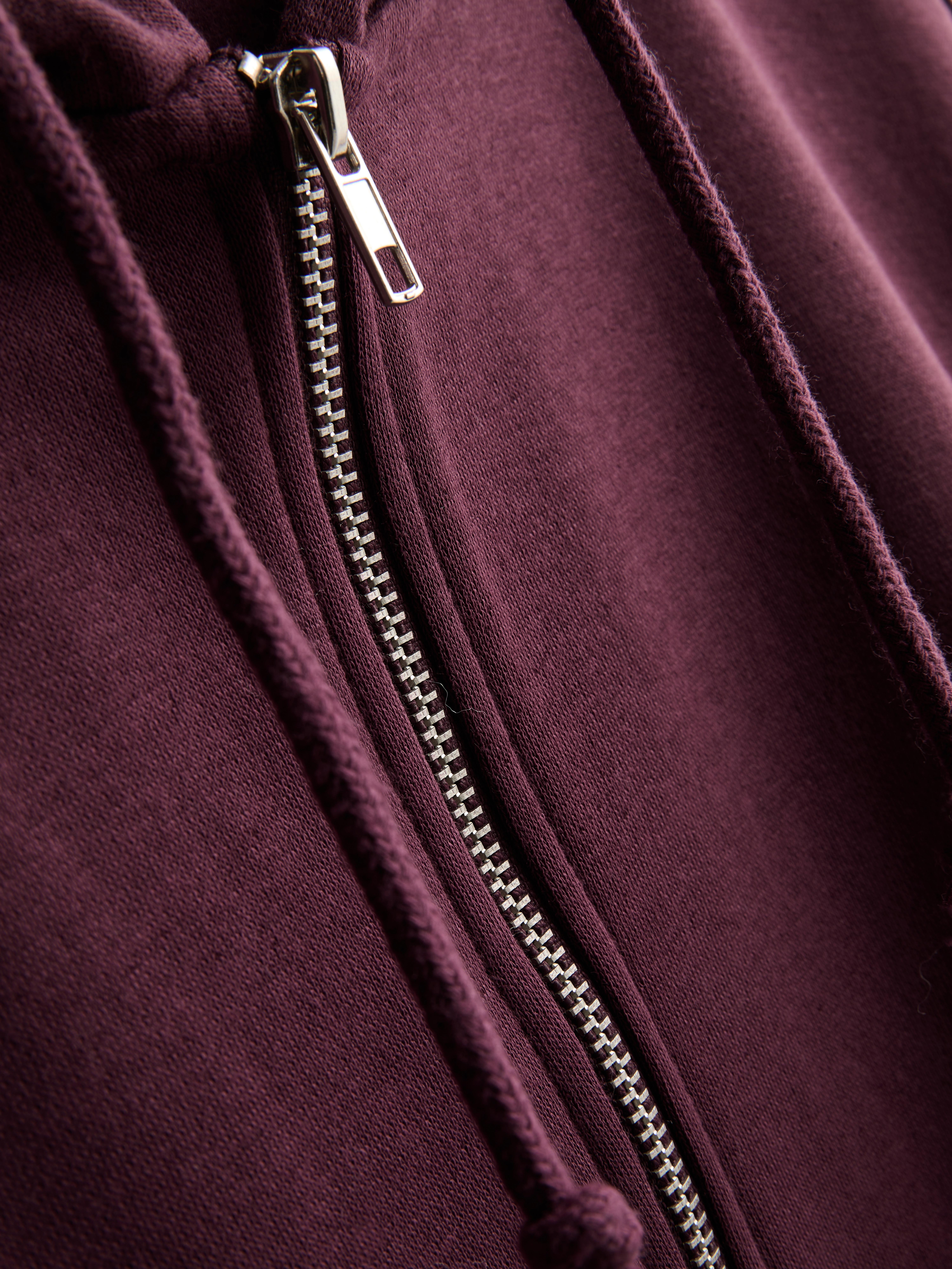 Casaco capuz fecho correr mistura algodão