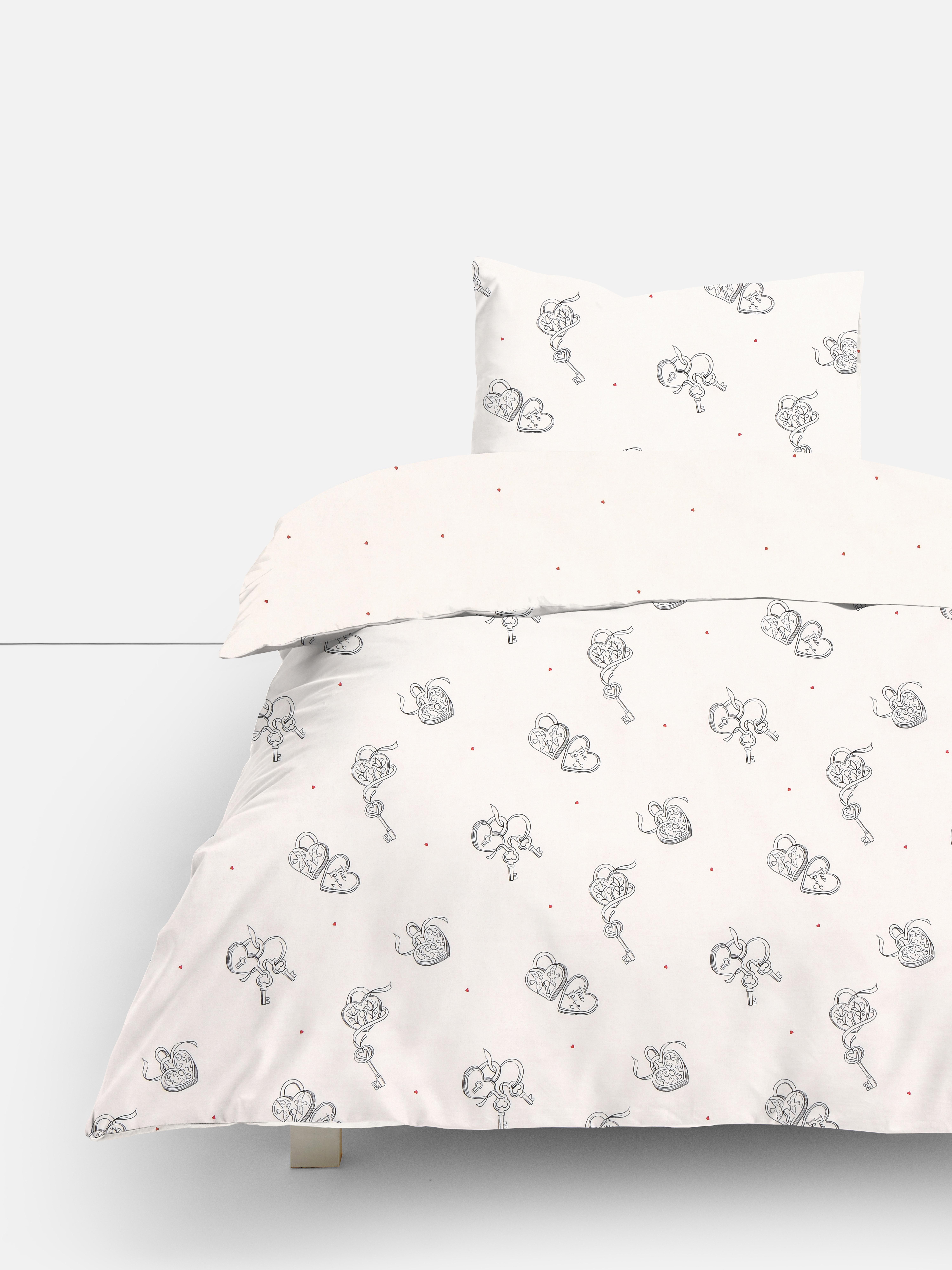 Parure de lit simple à motif médaillon et pois