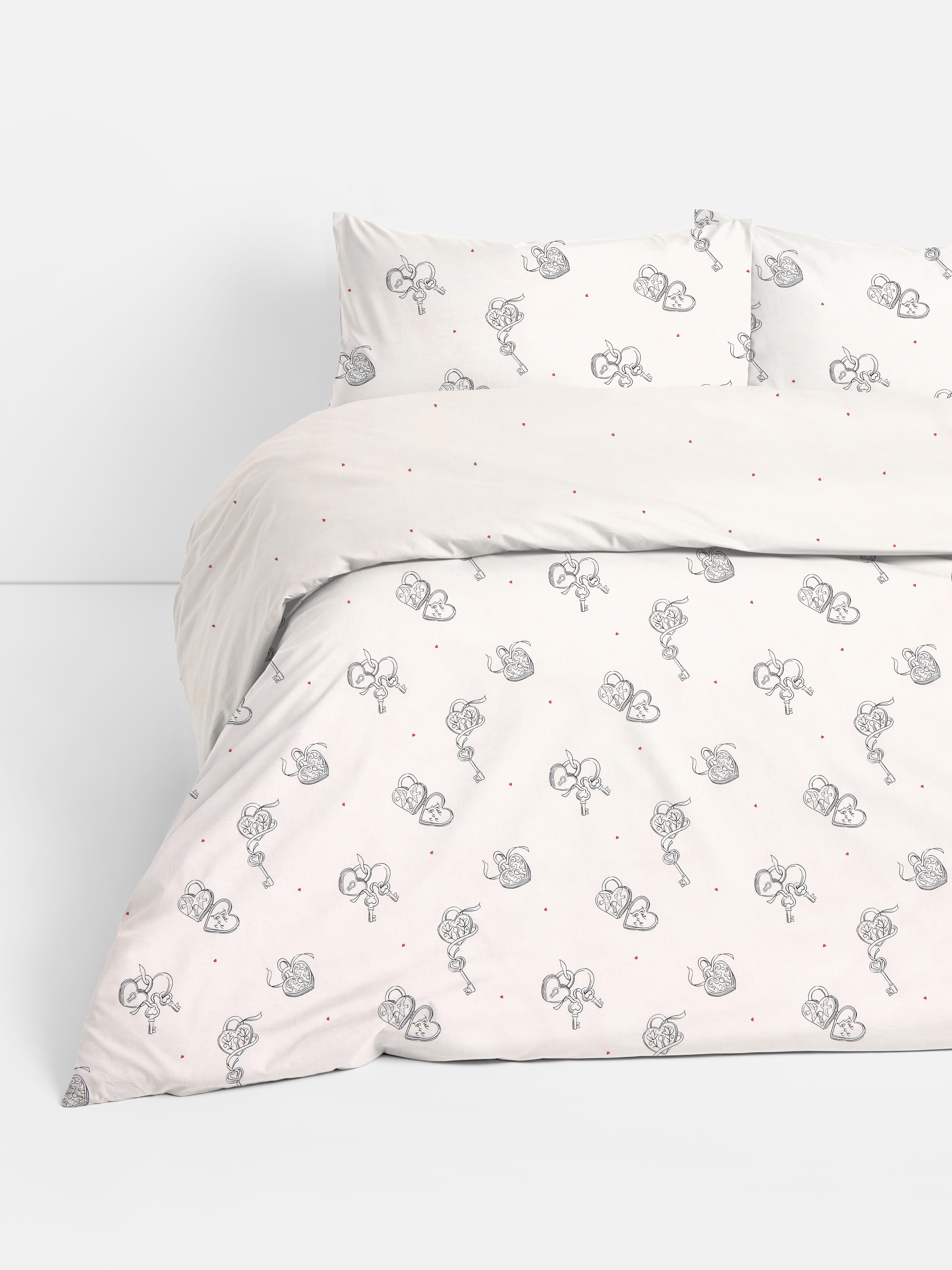 Parure de lit double à motif médaillon et pois