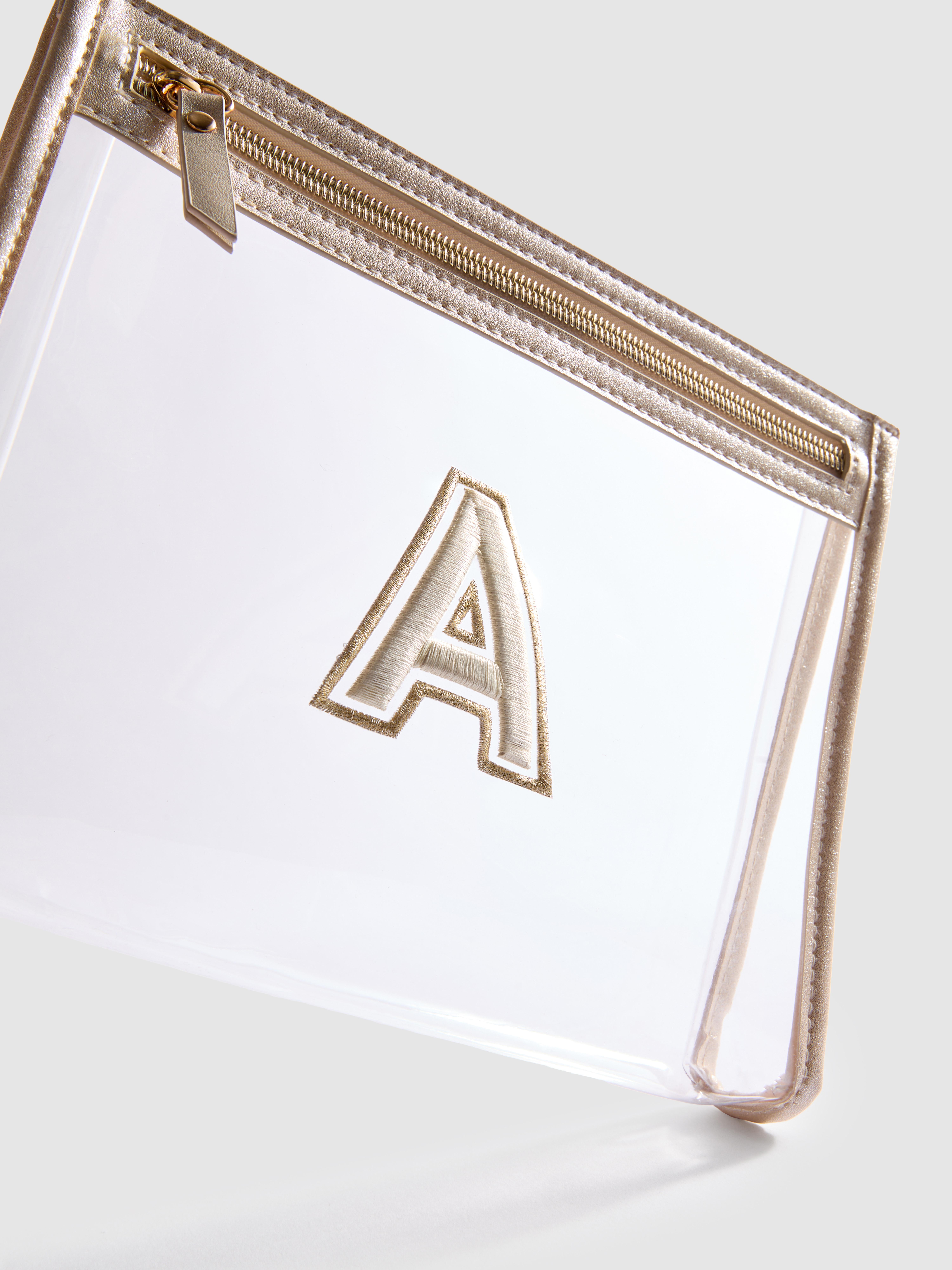 Transparent Initial Makeup Bag