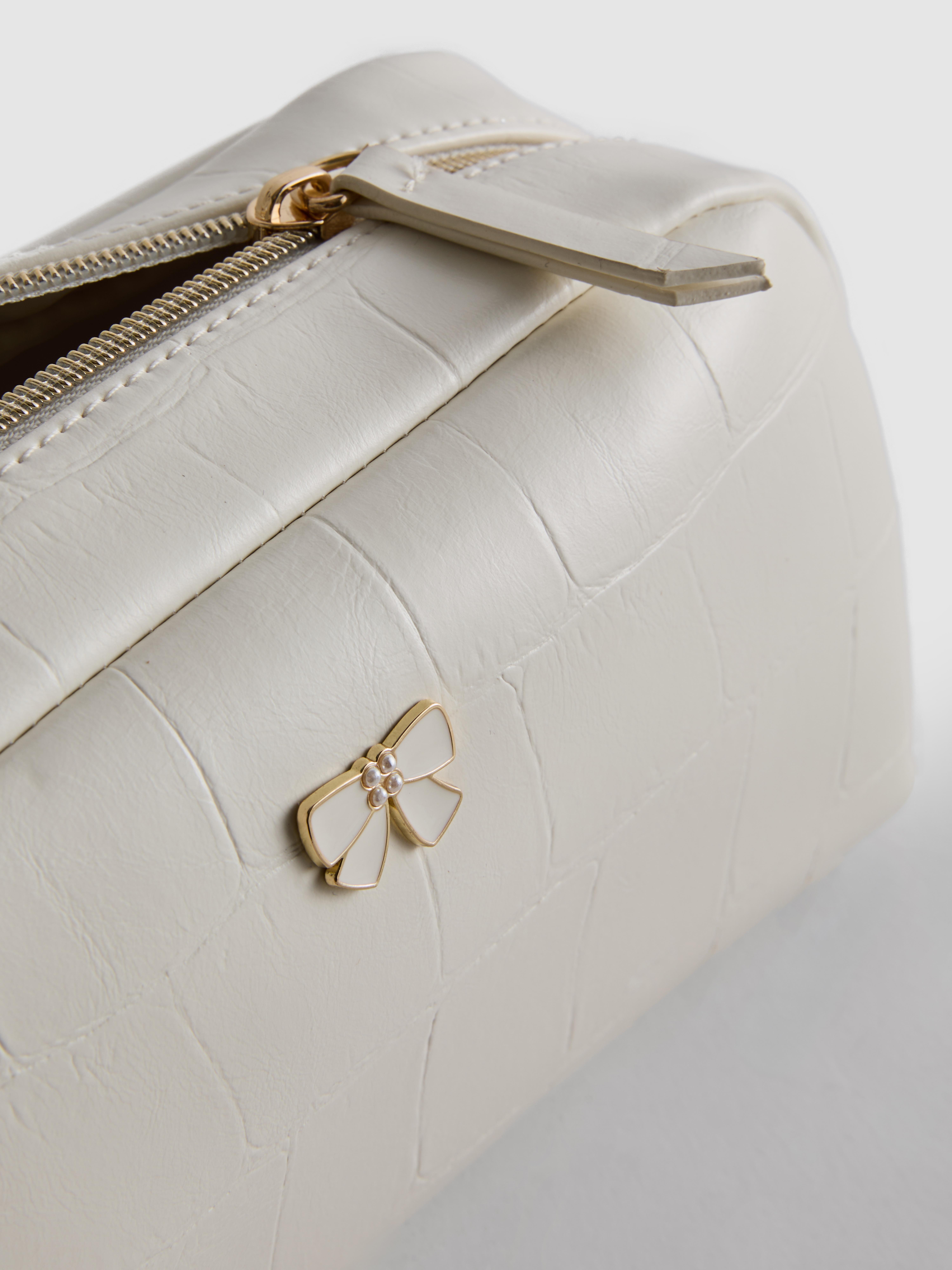 Faux Croc Makeup Bag