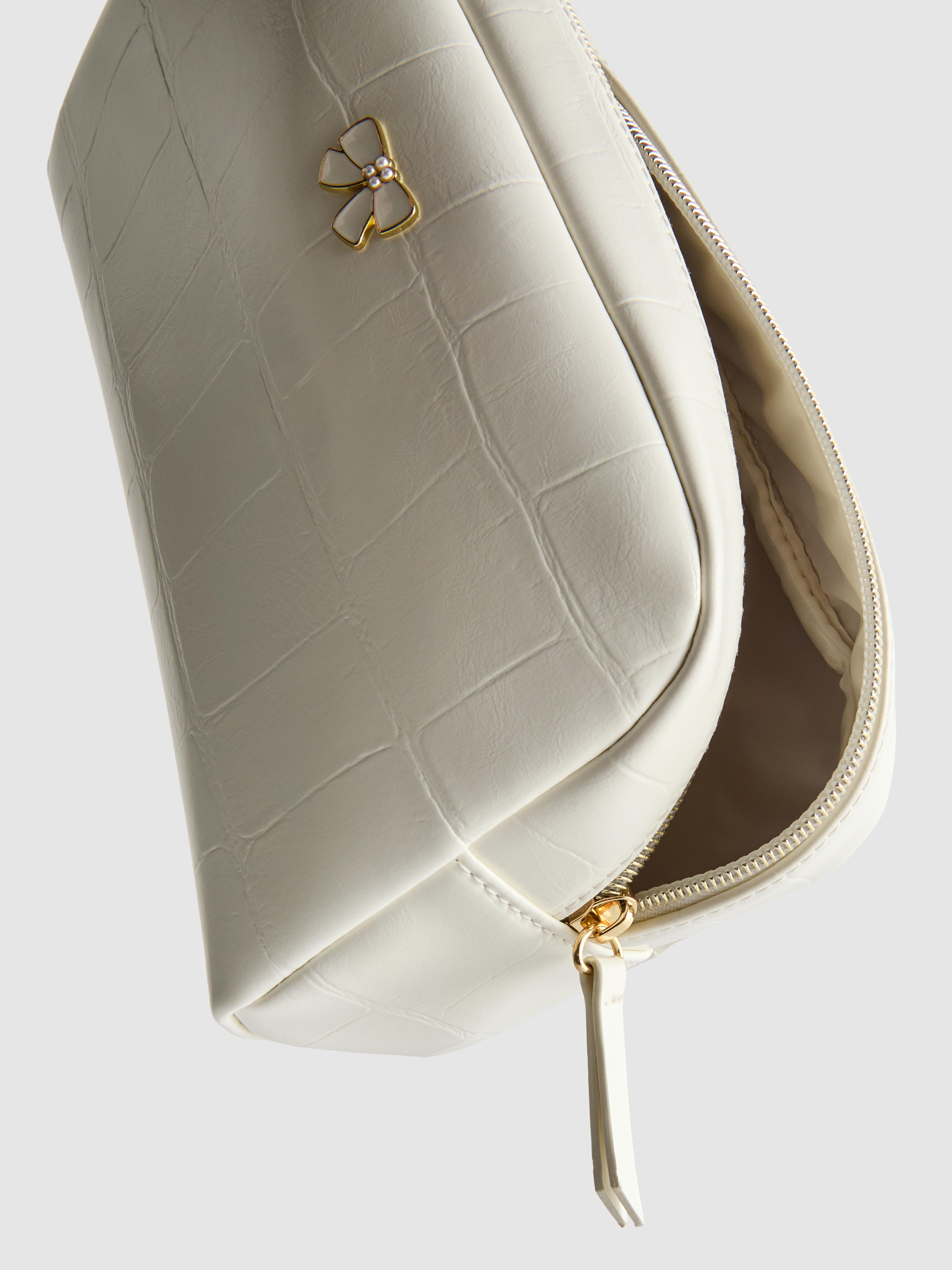 Faux Croc Makeup Bag