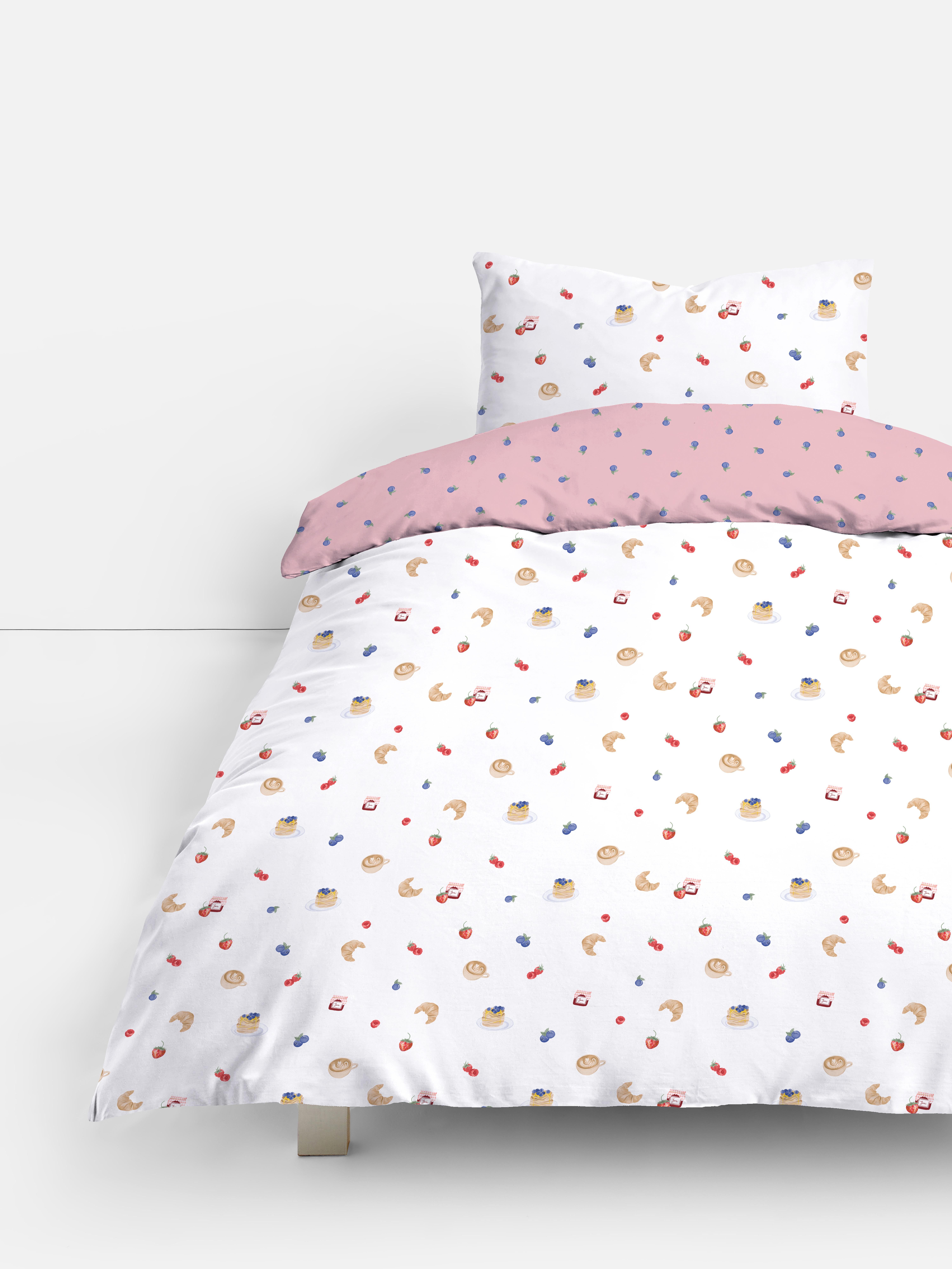 Set de funda nórdica con motivos de desayuno