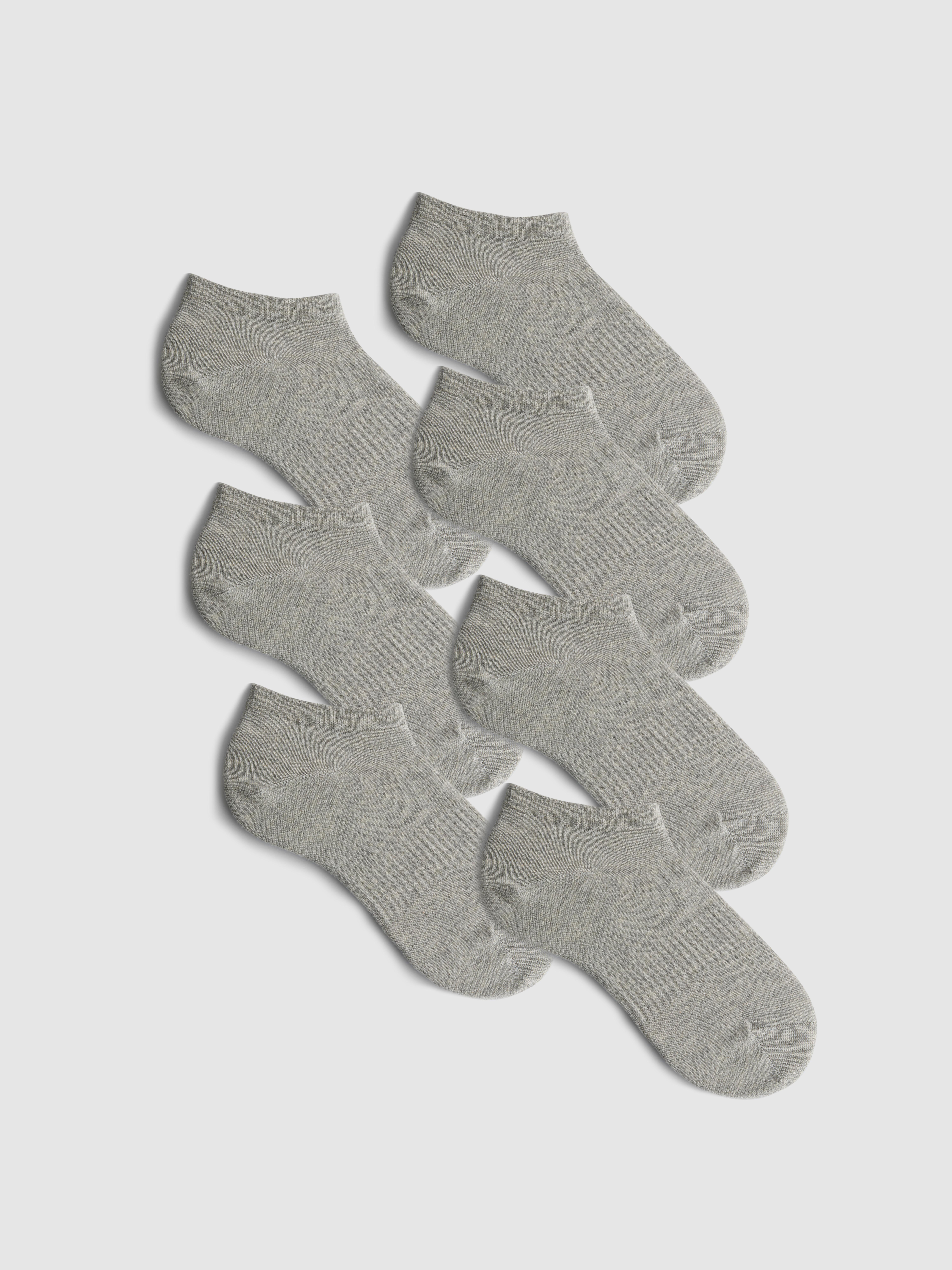 Men's Gray 7pk Essential Ankle Socks