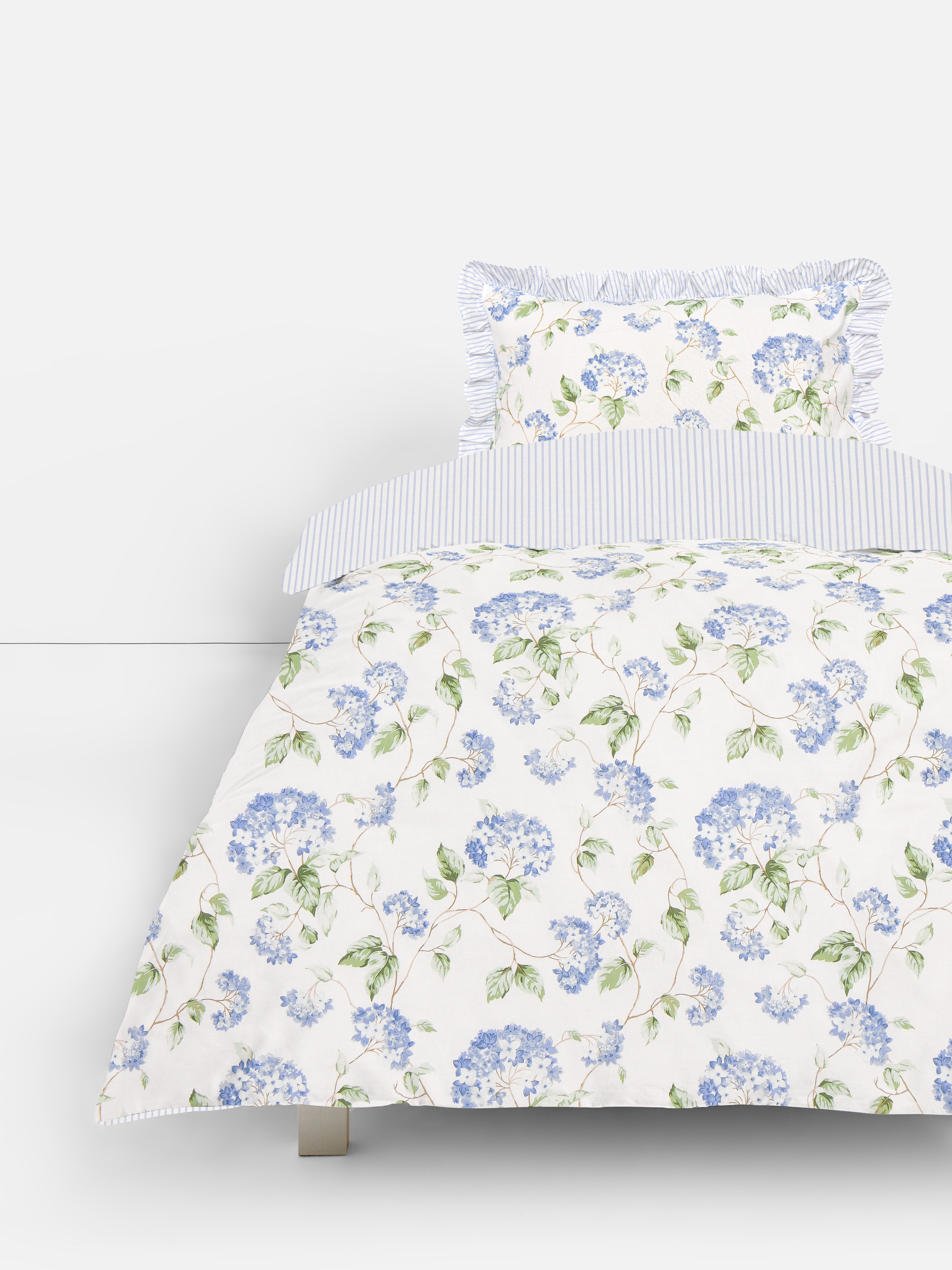Parure de lit simple à motif hortensia