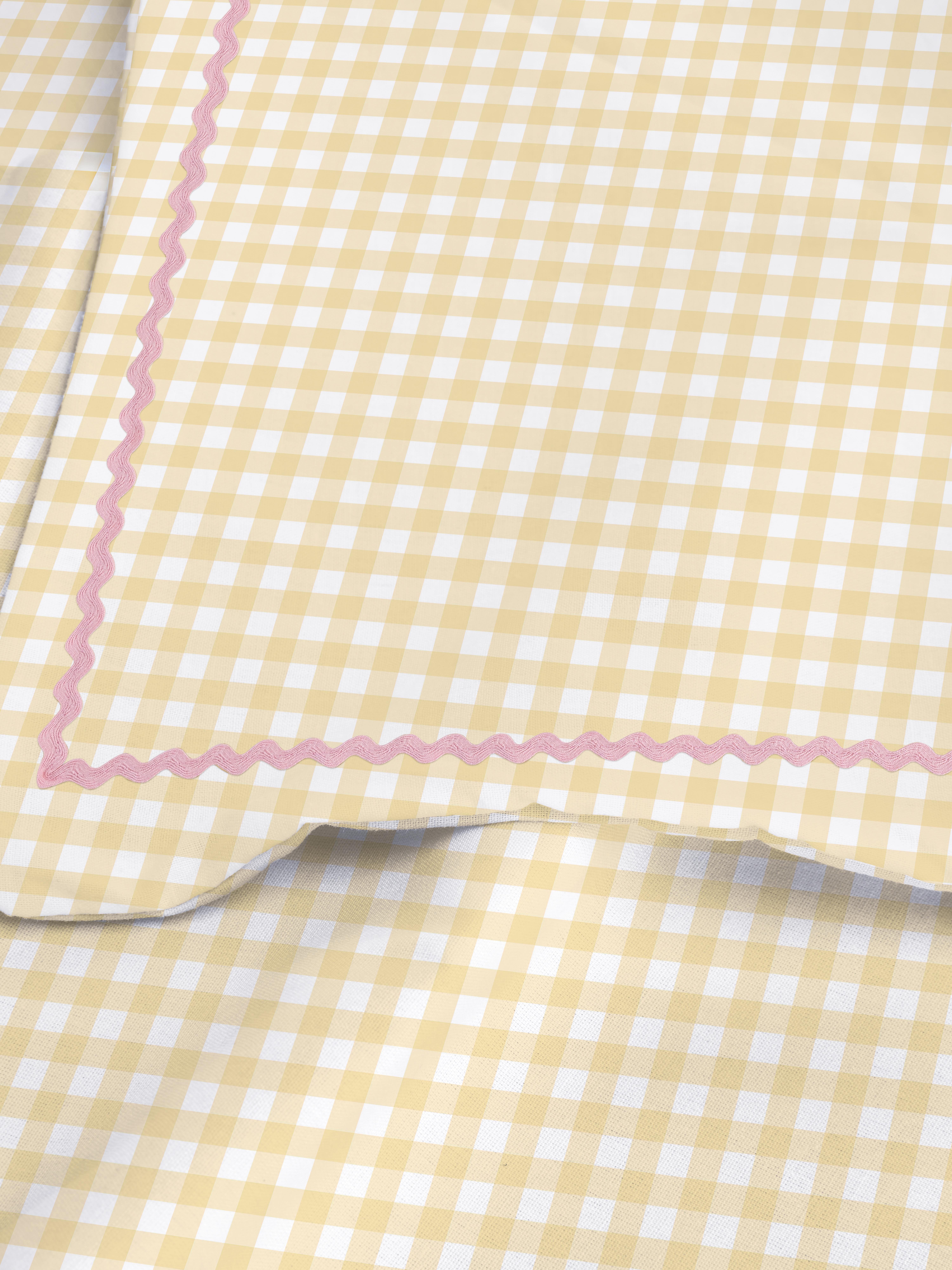 Gingham Ric Rac Double Duvet Cover Set