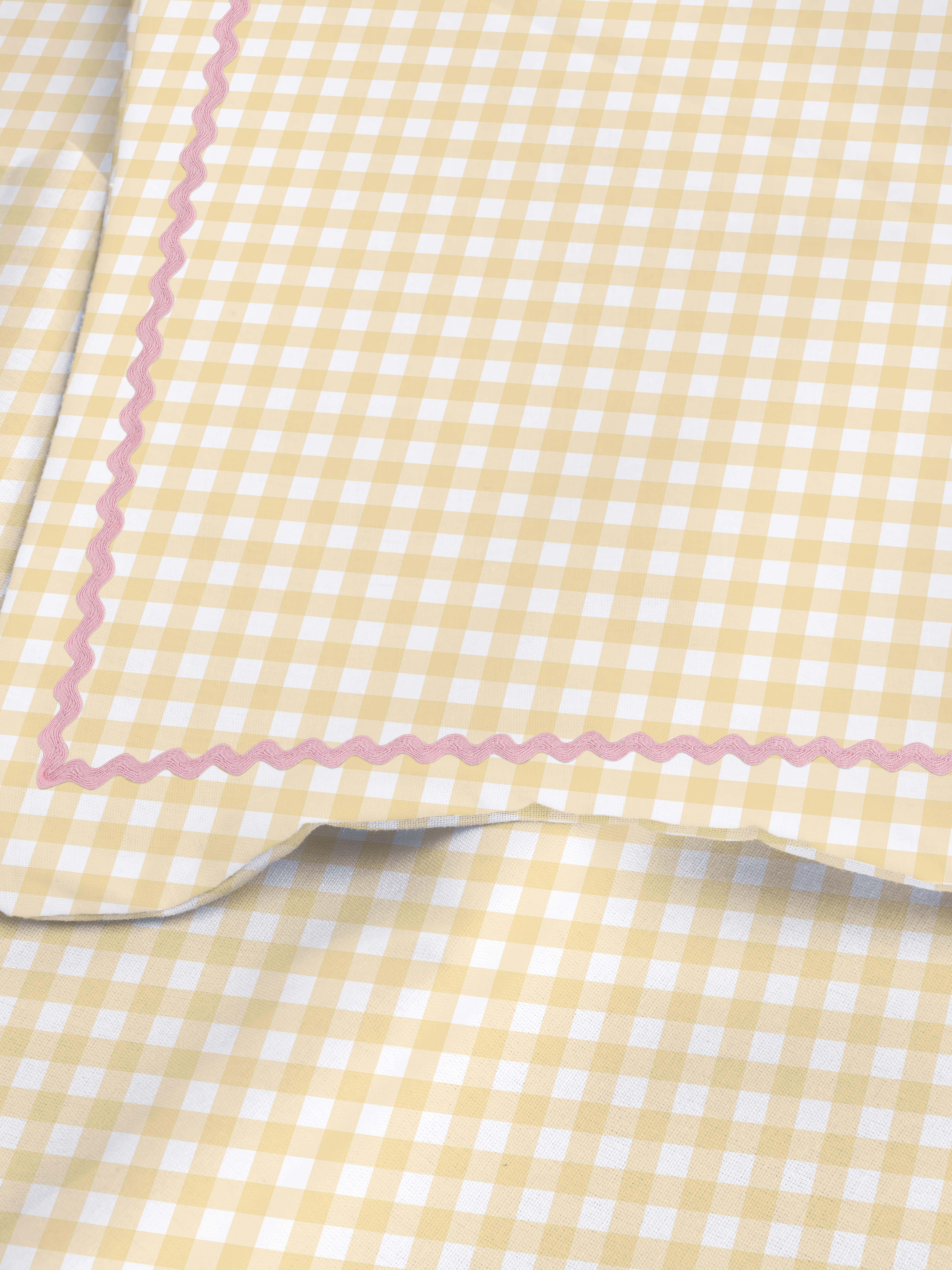 Gingham Ric Rac King Duvet Cover Set