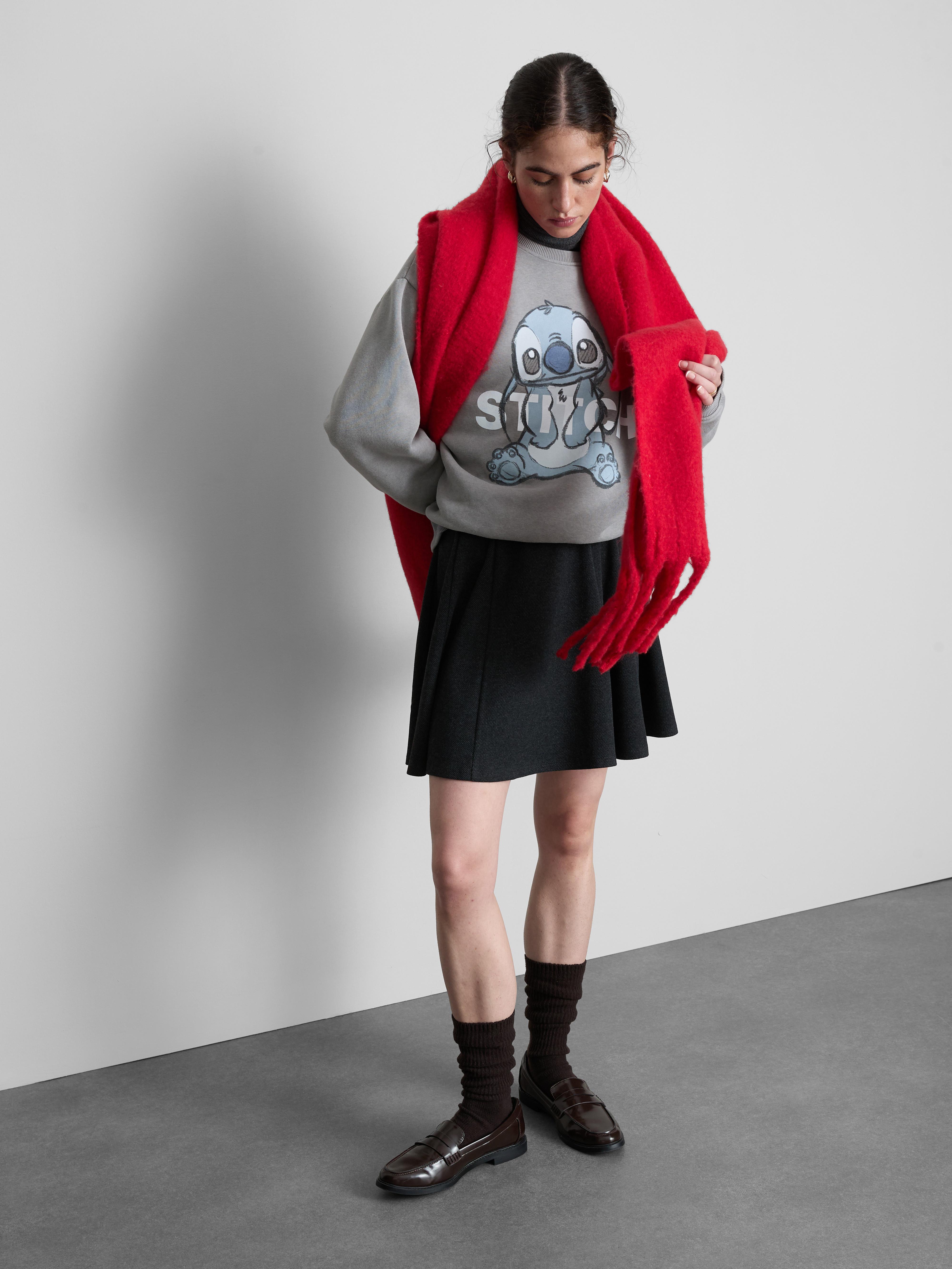 Jersey de cuello redondo lavado de Stitch de Disney