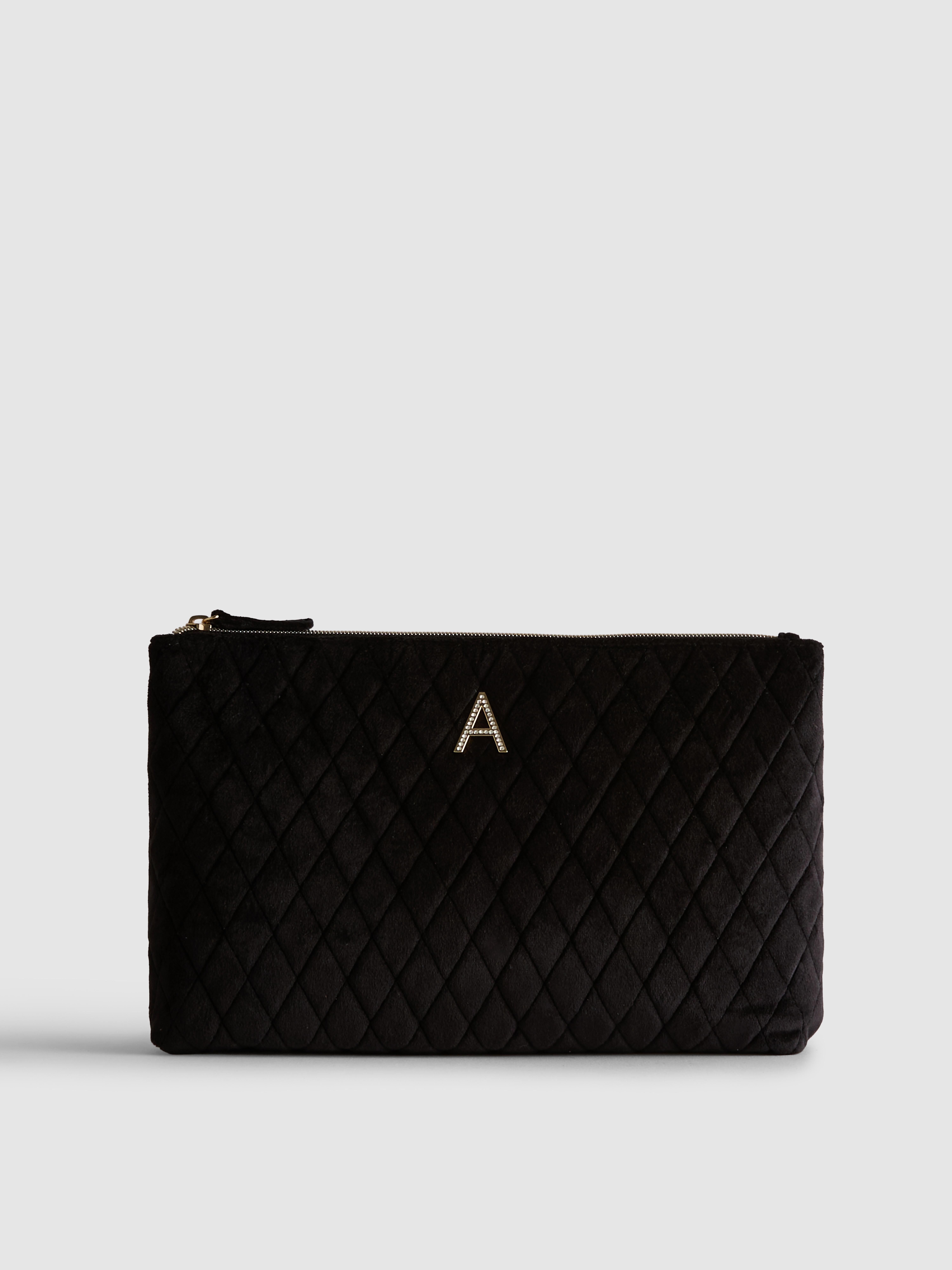 Velvet Initial Fold Out Wash Bag