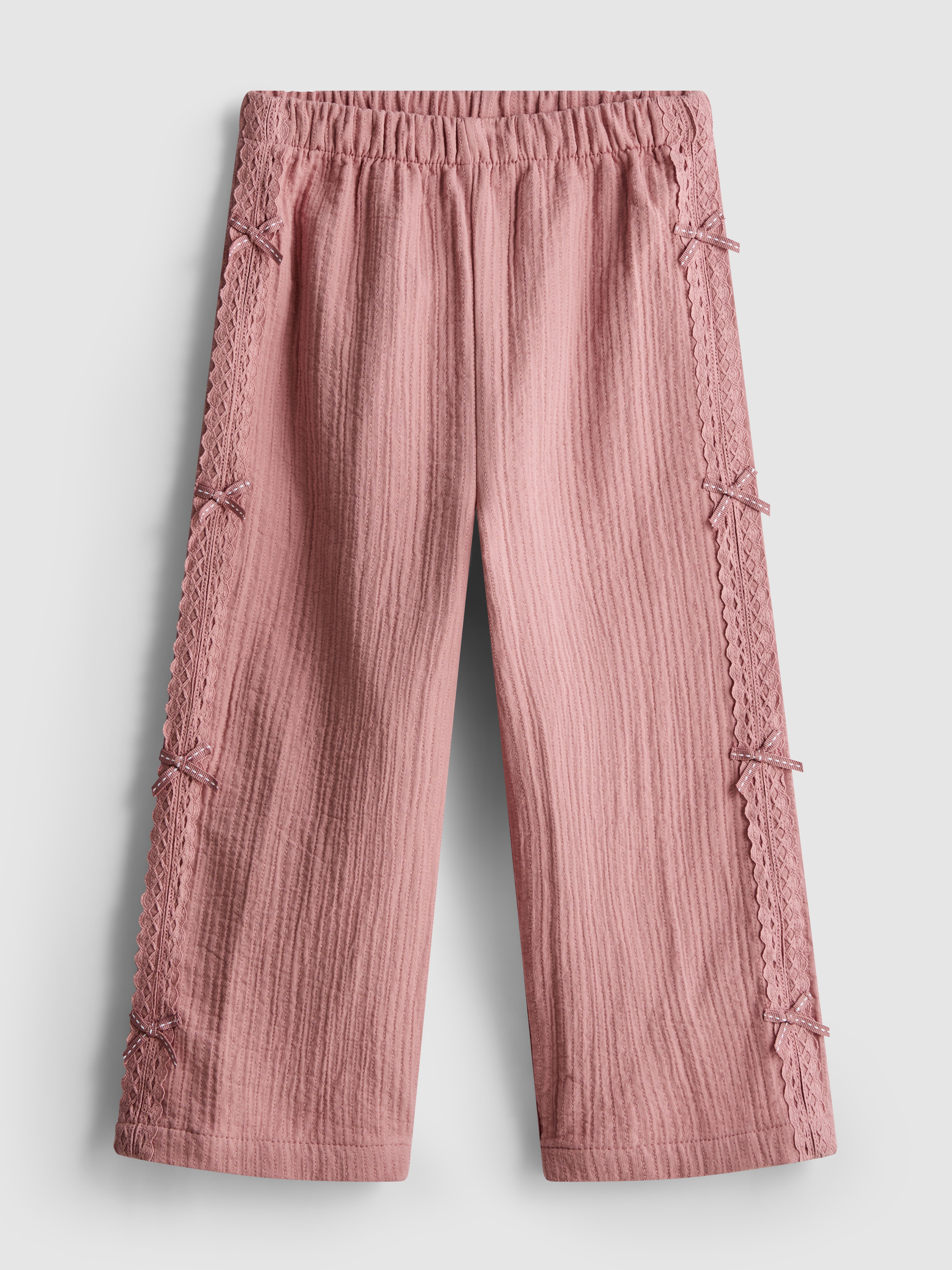 Girls Pink 1.5-8yrs | Bow Pants