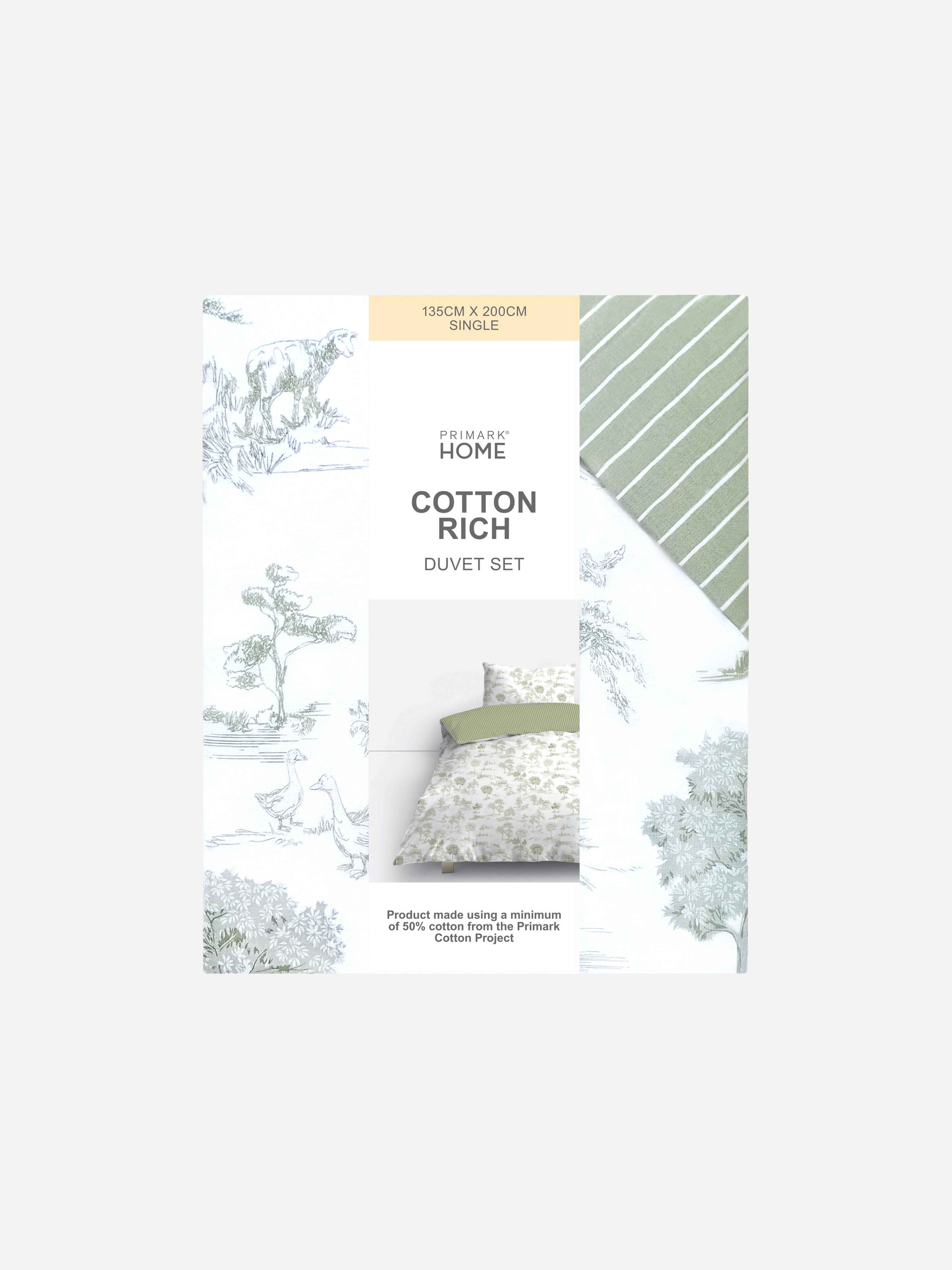 Parure de lit simple à motif toile de Jouy