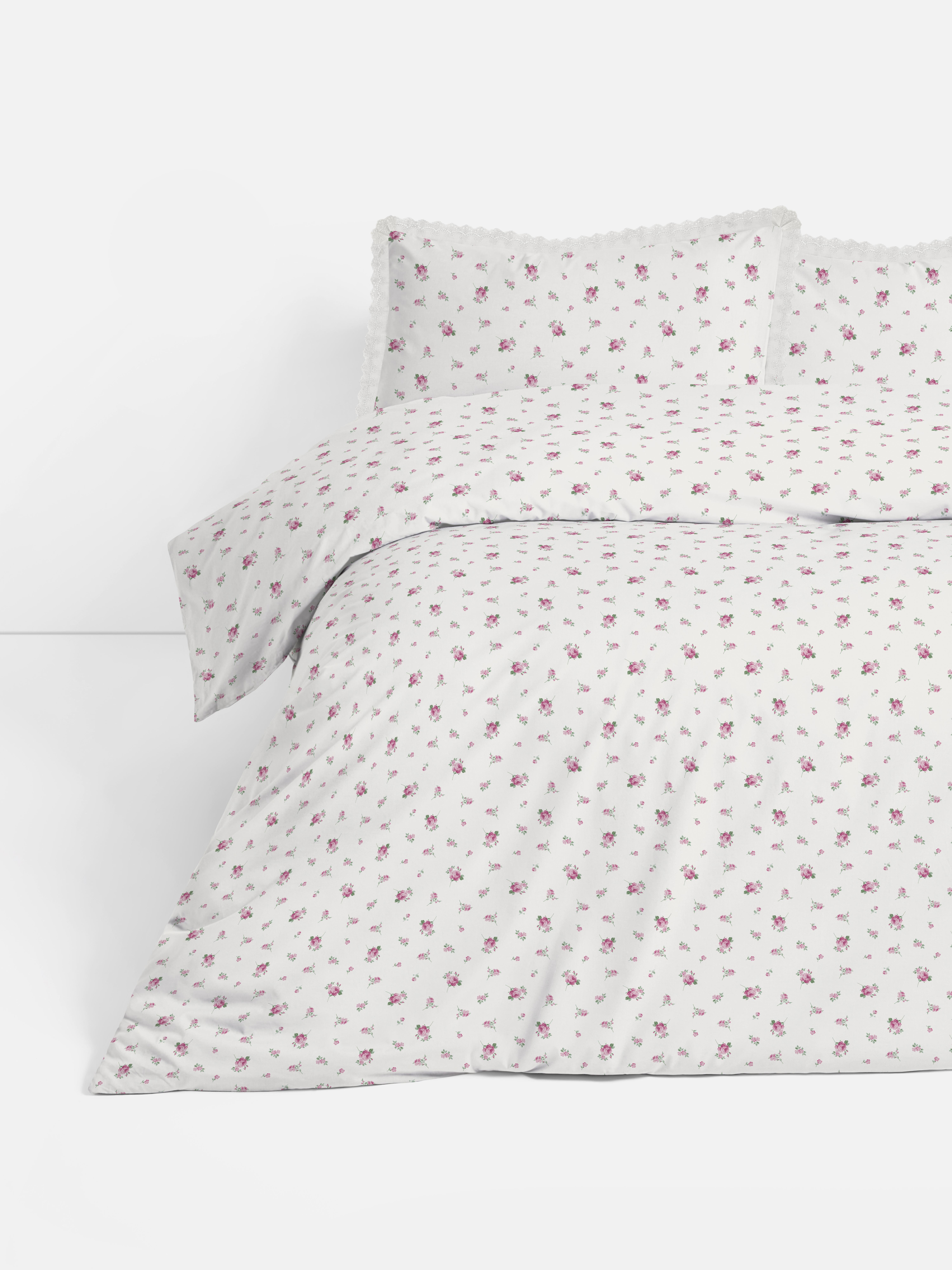 Micro Floral Cotton Rich Double Duvet Cover Set