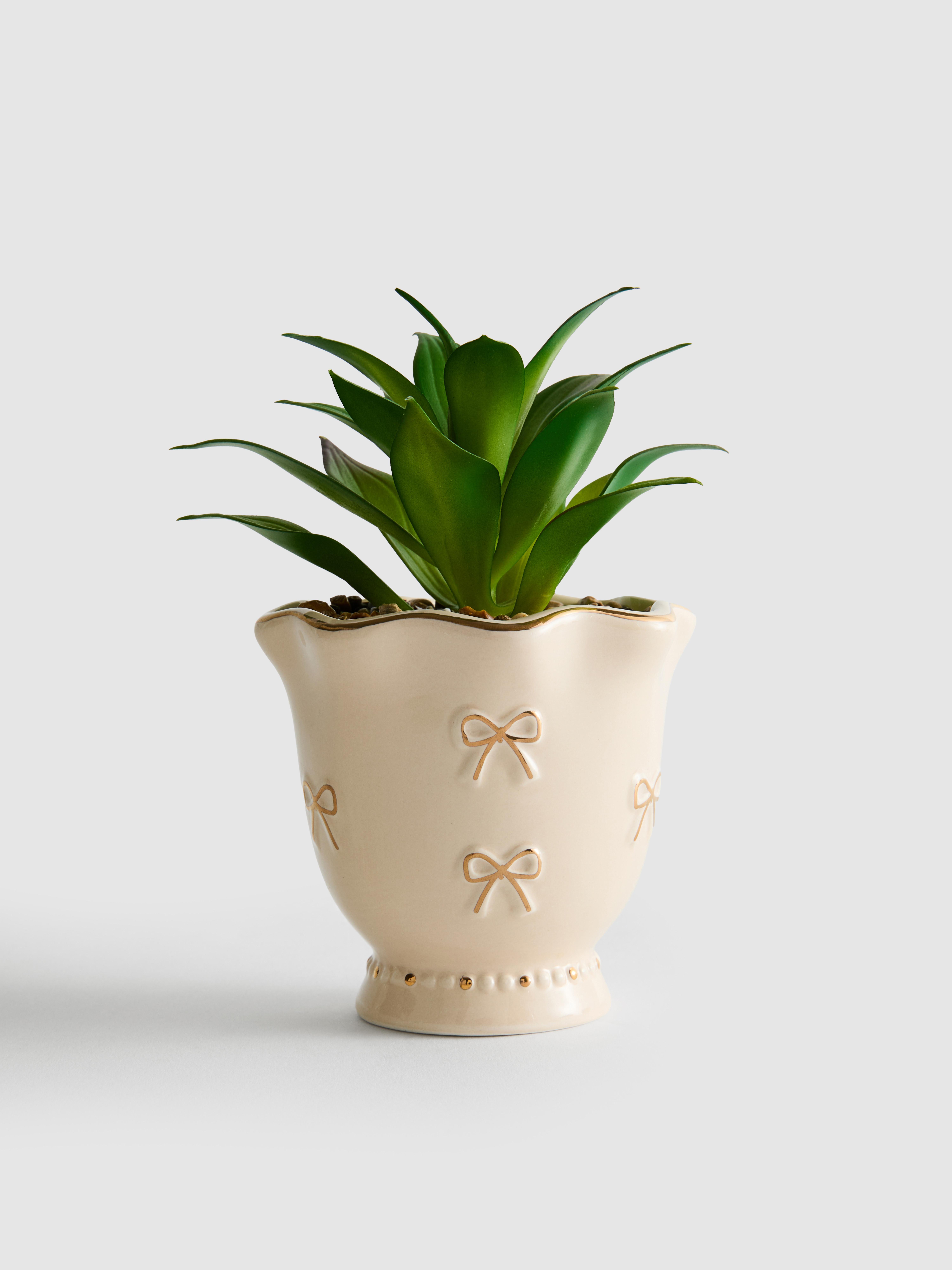 Umetna sočnica v keramičnem loncu