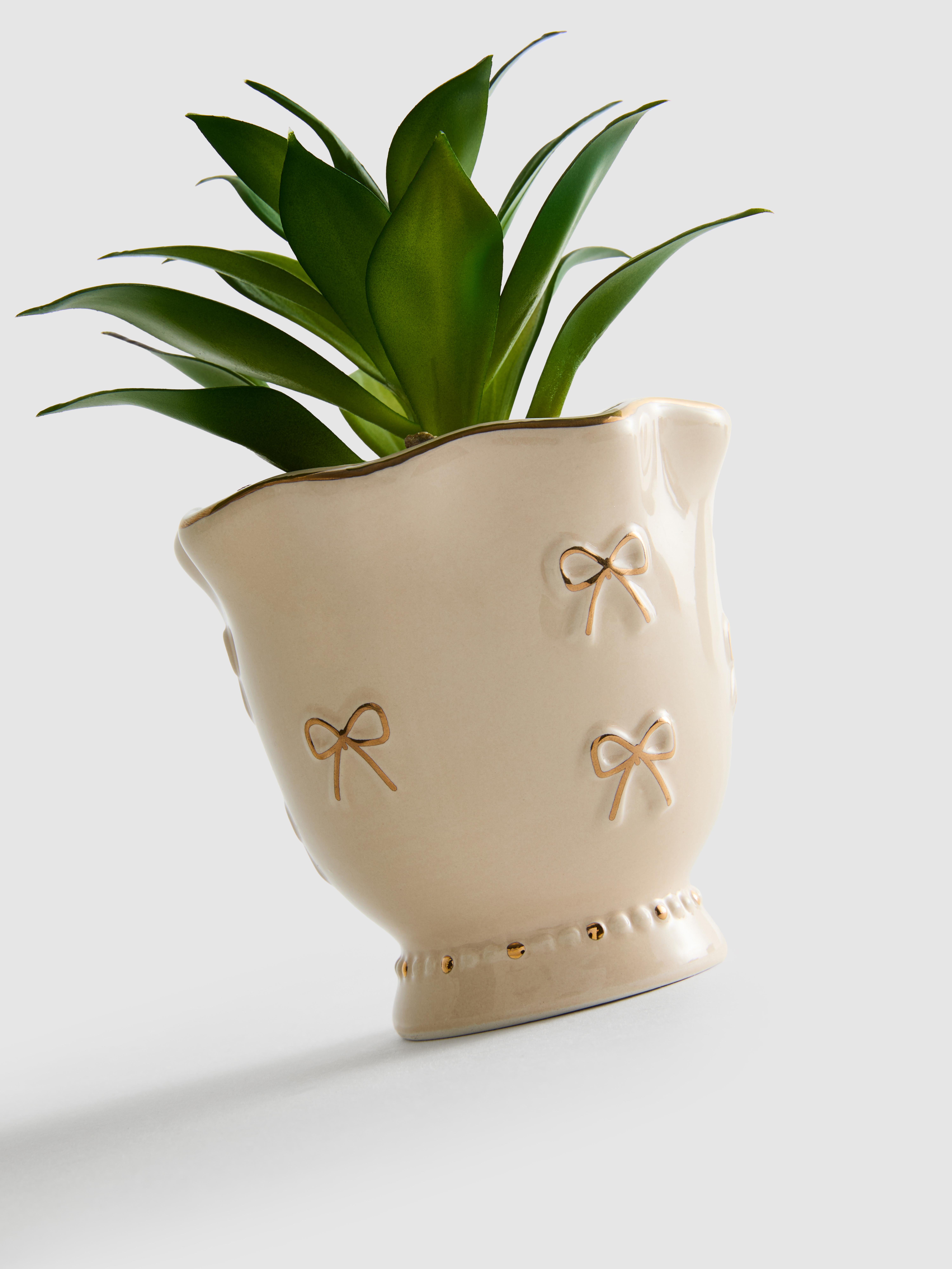 Suculenta artificial vaso cerâmica