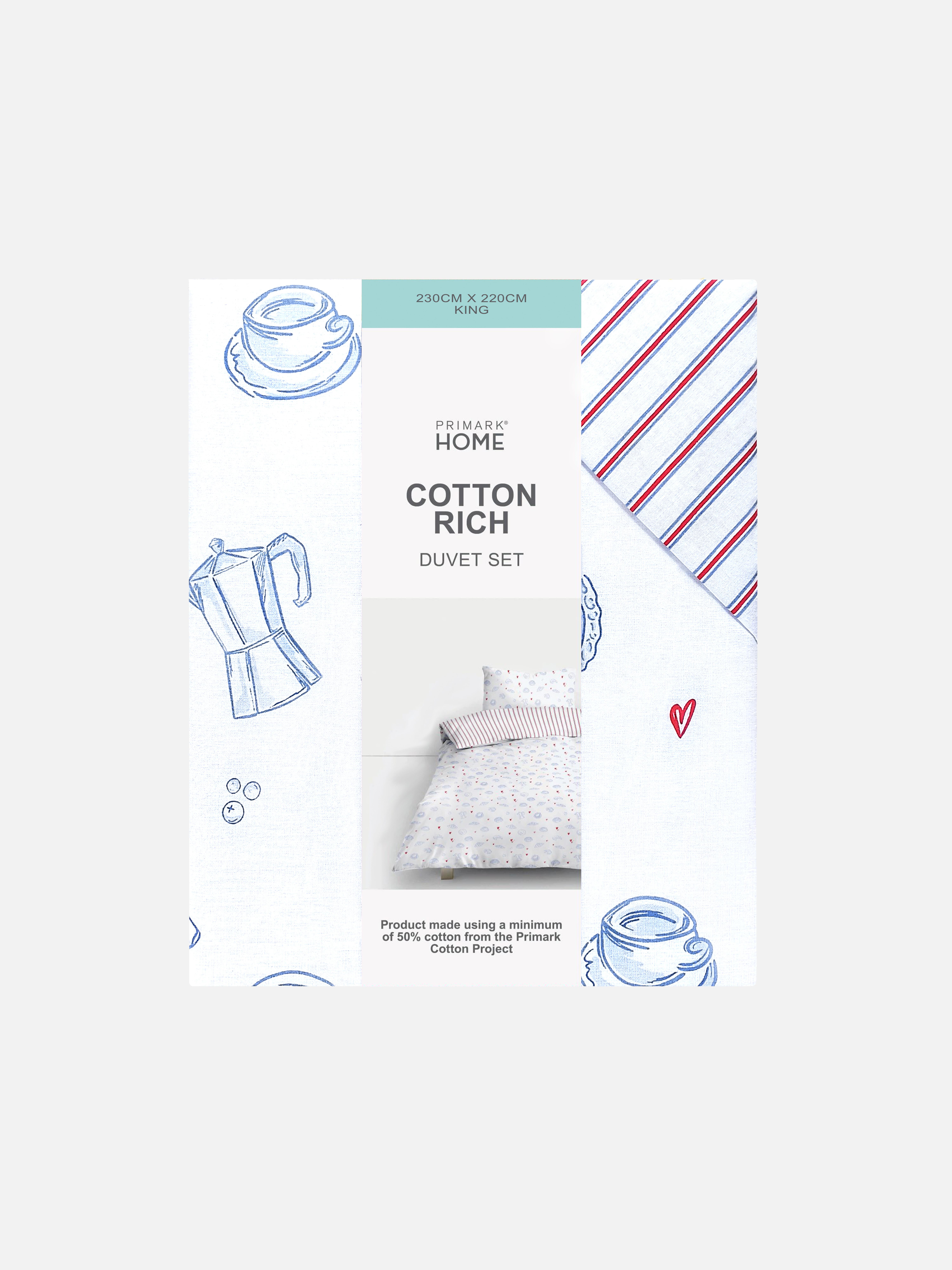 Bettwäscheset mit Frühstücksdesign, Kingsize